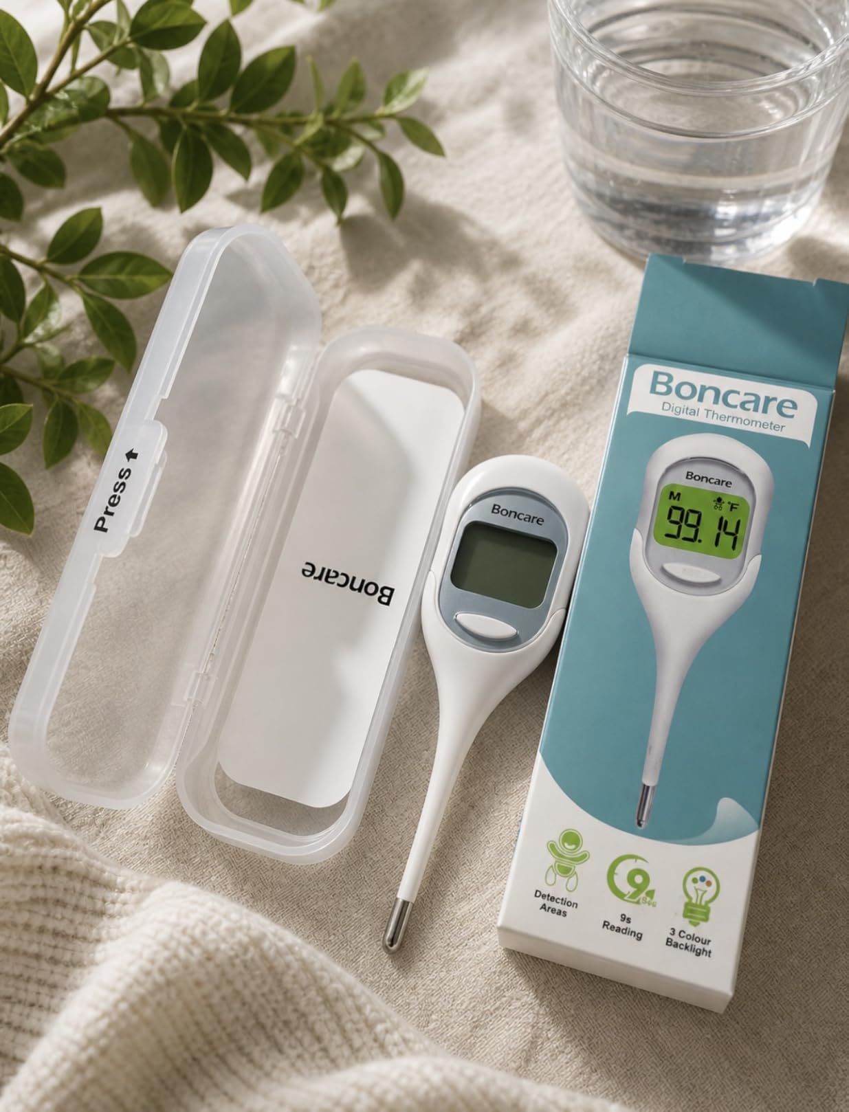 Boncare 9 Seconds Basal Body Thermometer for Ovulation (Rice-White) | Oral Thermometer for Adults and Kids - Accurate Rectal Thermometer, with Fever Alarm and Large Display customer photo 2