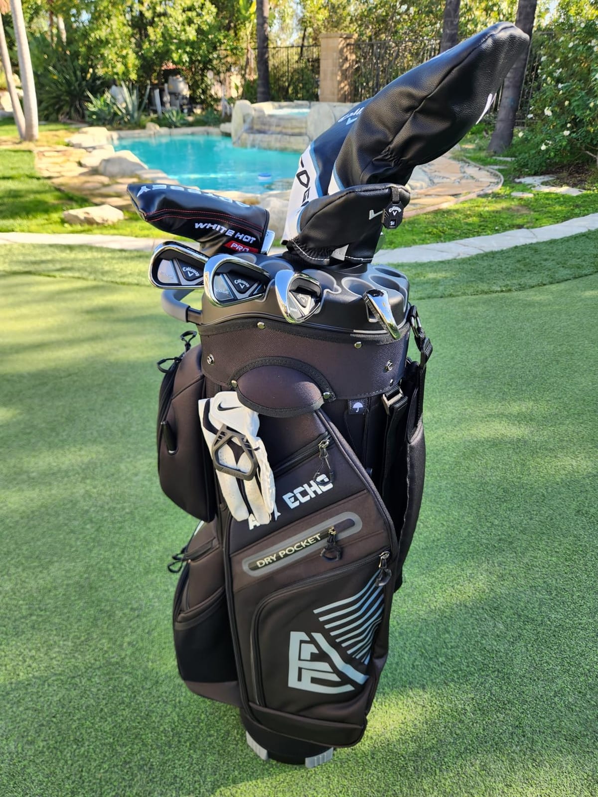 ASK ECHO T-Lock 3.0 Golf Cart Bag, Quiet 14-Way Full-Length Divider | T-Lock reduces club contact and rattle, keeping clubs easy to access. Ample storage and upgraded fabric add durability customer photo 1