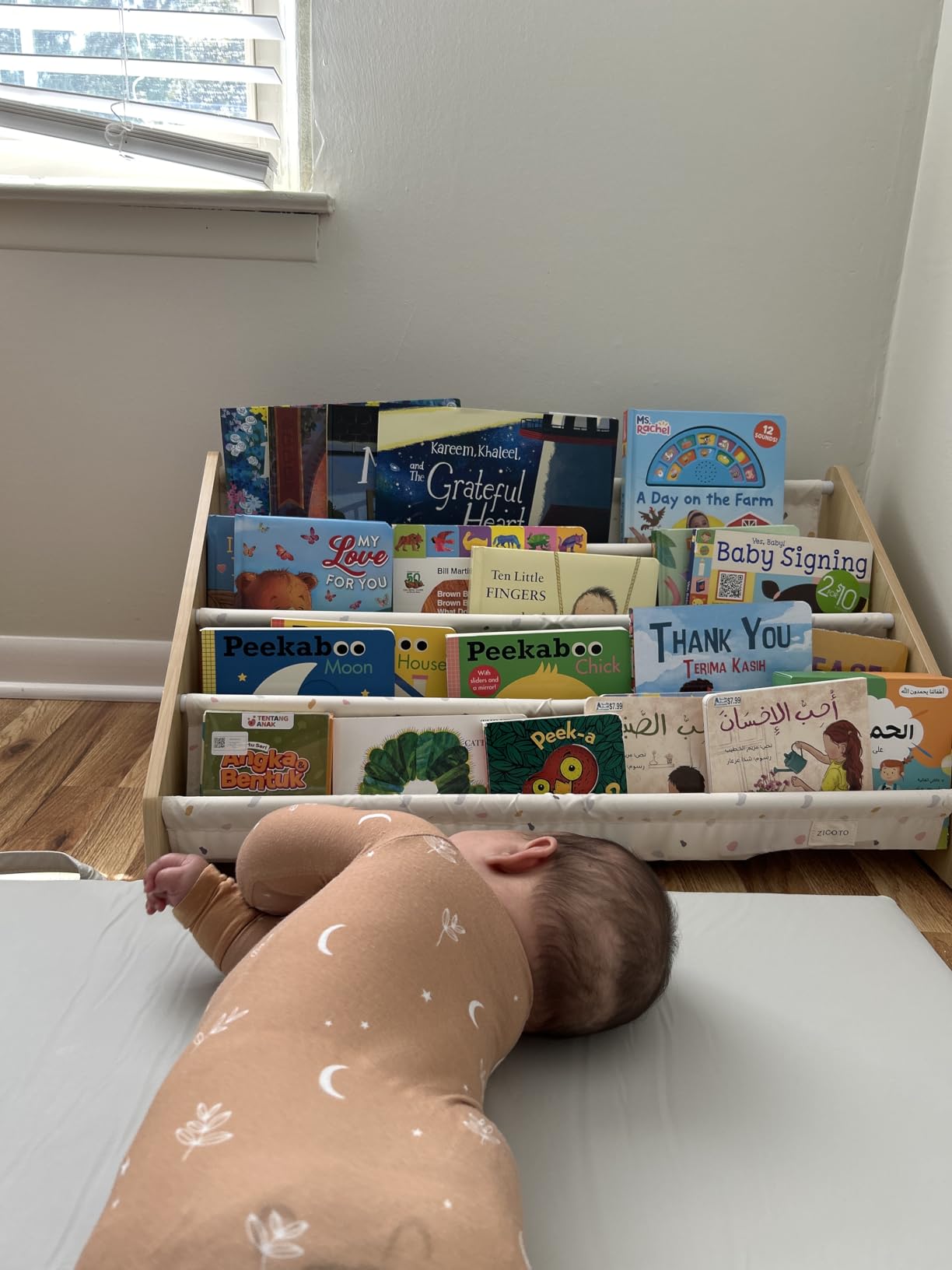 Decorative Wooden Bookshelf for Kids Rooms - Easy Install Montessori Shelf | Keeps Plenty of Books Neatly Organized and Within Reach for Toddlers - Book Shelf for Baby's Bedroom or Playroom Decor customer photo 1