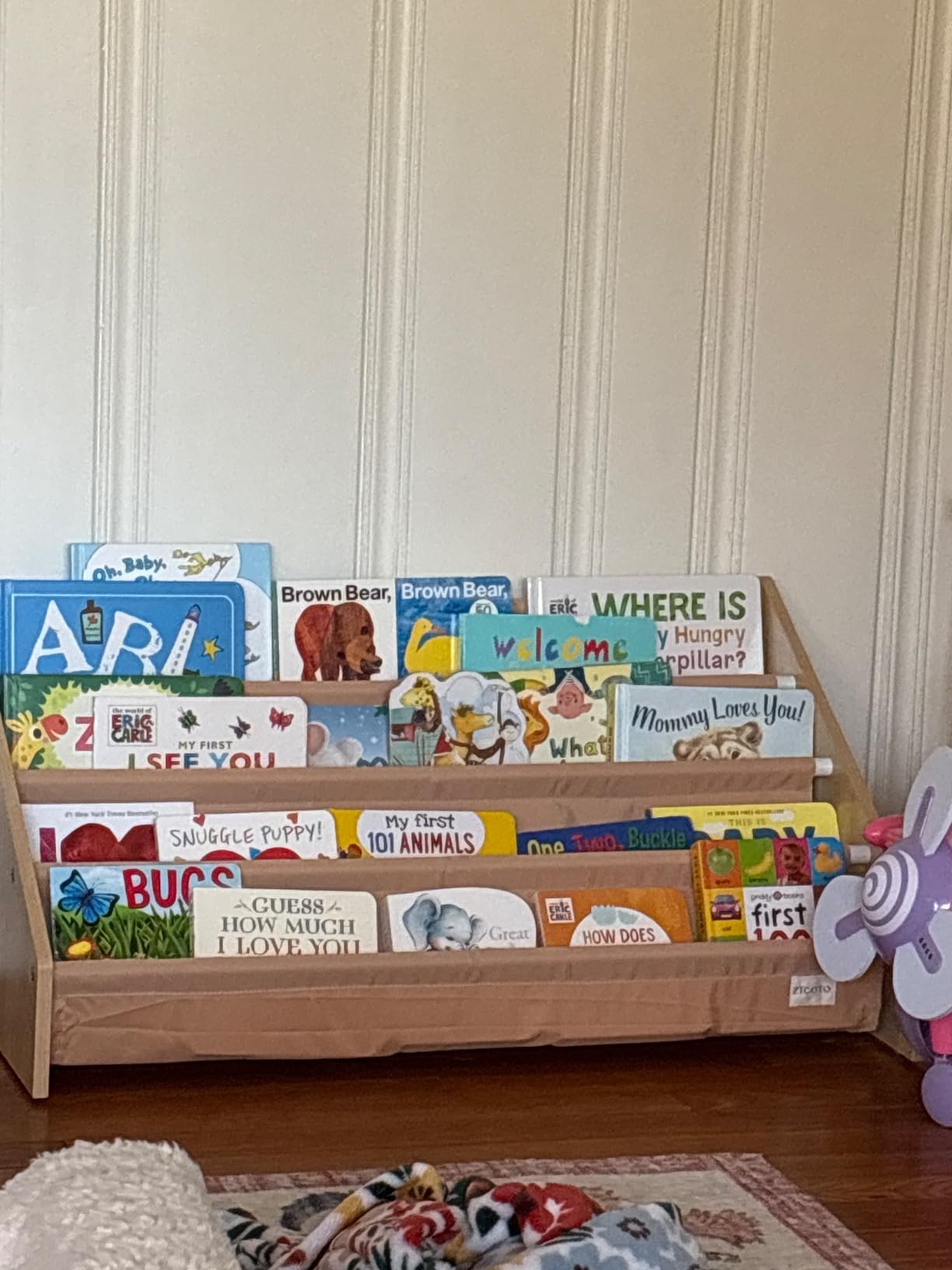Decorative Wooden Bookshelf for Kids Rooms - Easy Install Montessori Shelf | Keeps Plenty of Books Neatly Organized and Within Reach for Toddlers - Book Shelf for Baby's Bedroom or Playroom Decor customer photo 2