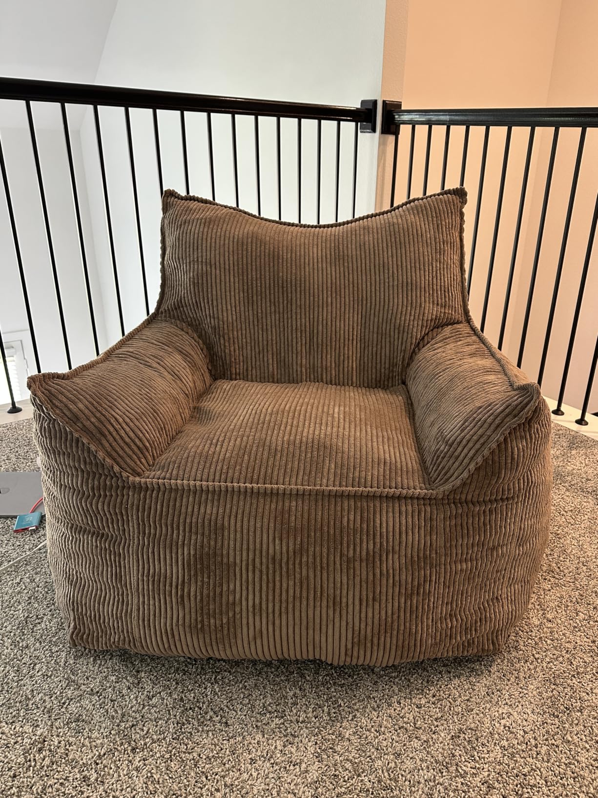 EBENCHICO Giant Bean Bag Chair for Adults, Corduroy Large Bean Bag Chairs for Teens with Armrests, Comfy Adult BeanBag Chair Sofa Couch with Filler Included for Bedroom Living Room customer photo 2