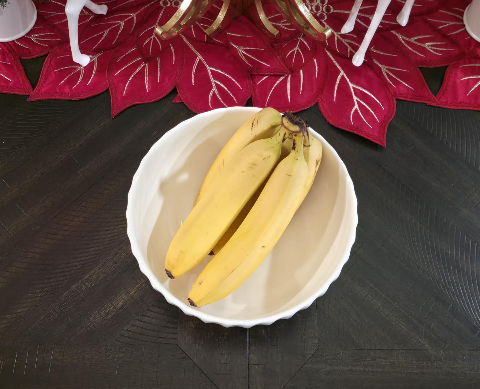 Large Ceramic Fruit Bowl for Kitchen Counter, 10-Inch White Fruit and Vegetable Bowl, Decorative Serving Bowl for Home customer photo 2