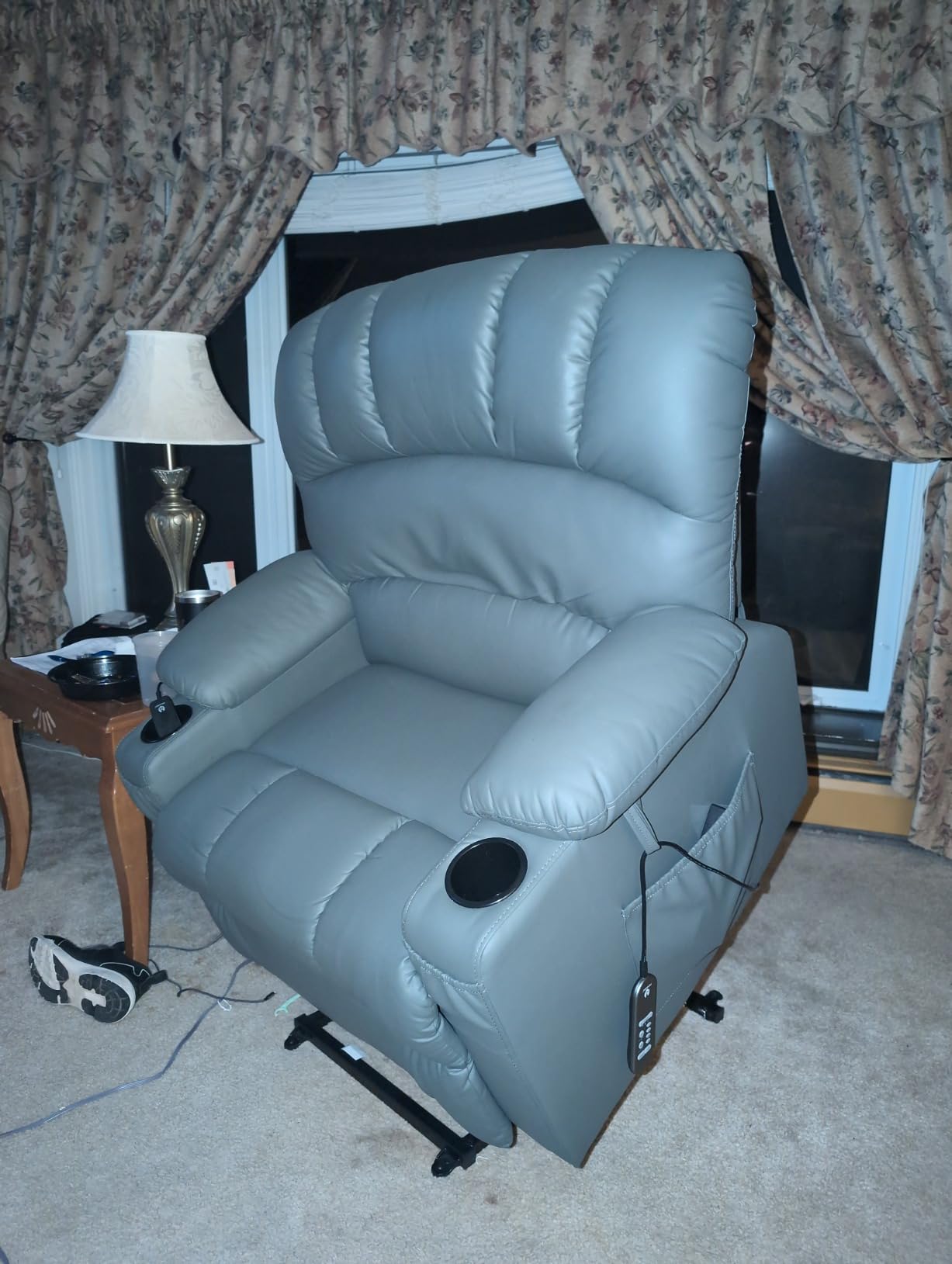 MCombo Oversized Power Lift Recliner Chair for Elderly R7092 (Dark Brown) | Stand Assistance, Wide seat, Heat and Massage, 4.7
