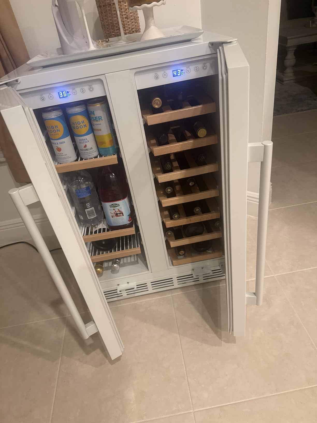 24 Inch 2 IN 1 Dual Zone Drawer Wine and Beverage Refrigerator | Beverage Fridge Wine Cooler, Built-in or Freestanding Powerful Compressor, Holds 108 Bottles and 150 Cans customer photo 2