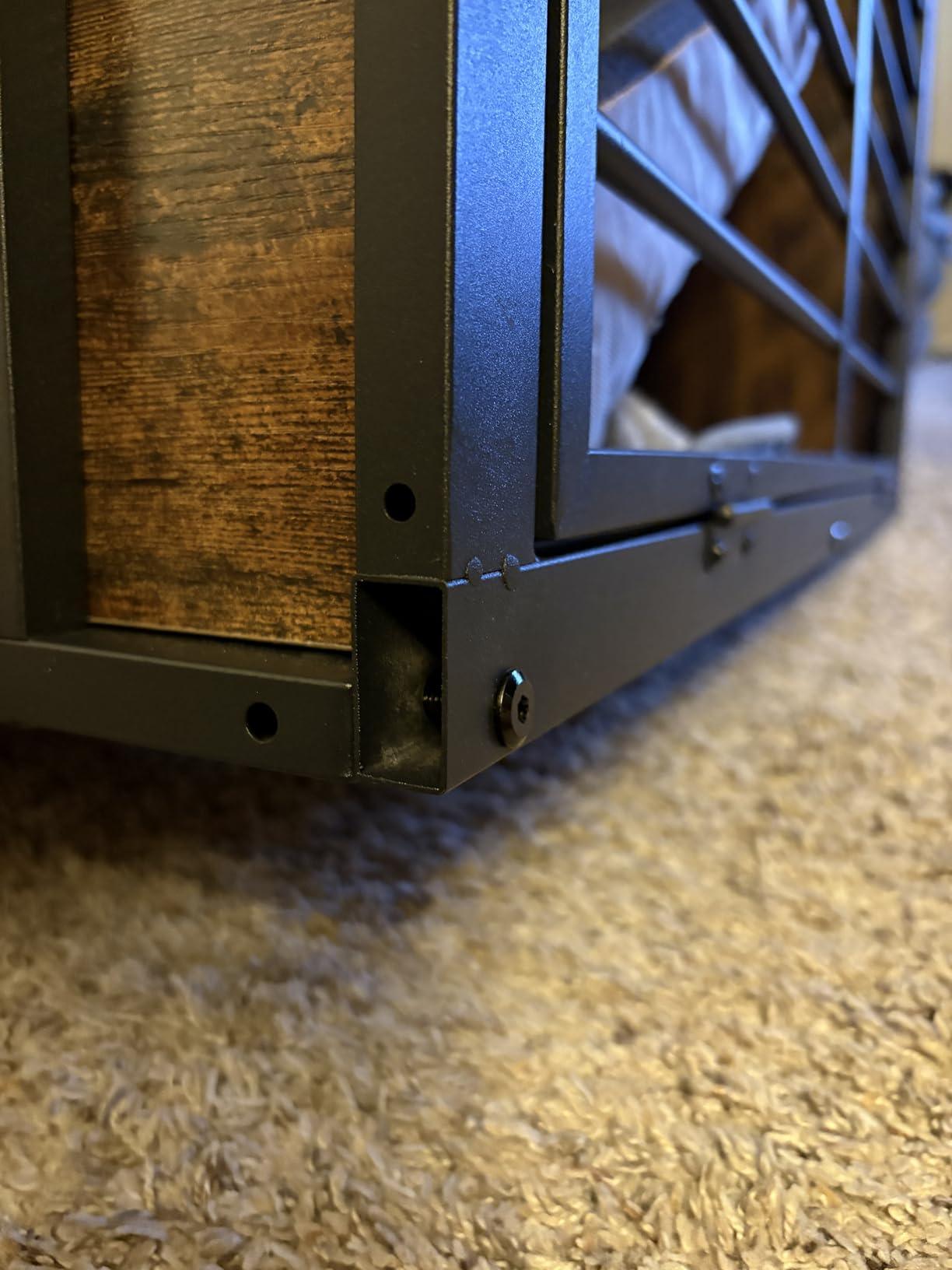 Lyromix 48'' XXL Dog Crate Furniture with 3 Doors for Large Dogs | Wooden Kennel End Table, Heavy Duty Indoor Cage for Golden Retriever Labrador, Multiple Units Can be Combined, Rustic Brown customer photo 1
