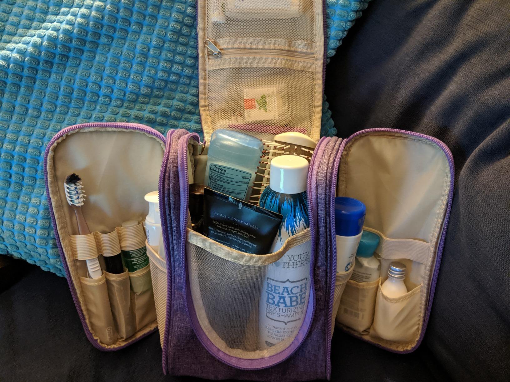 BOACAY Hanging Travel Toiletry Bag for Women and Men, Makeup Bag, Bathroom & Shower Organizer Kit for Accessories, Cosmetics, Travel Essentials customer photo 1
