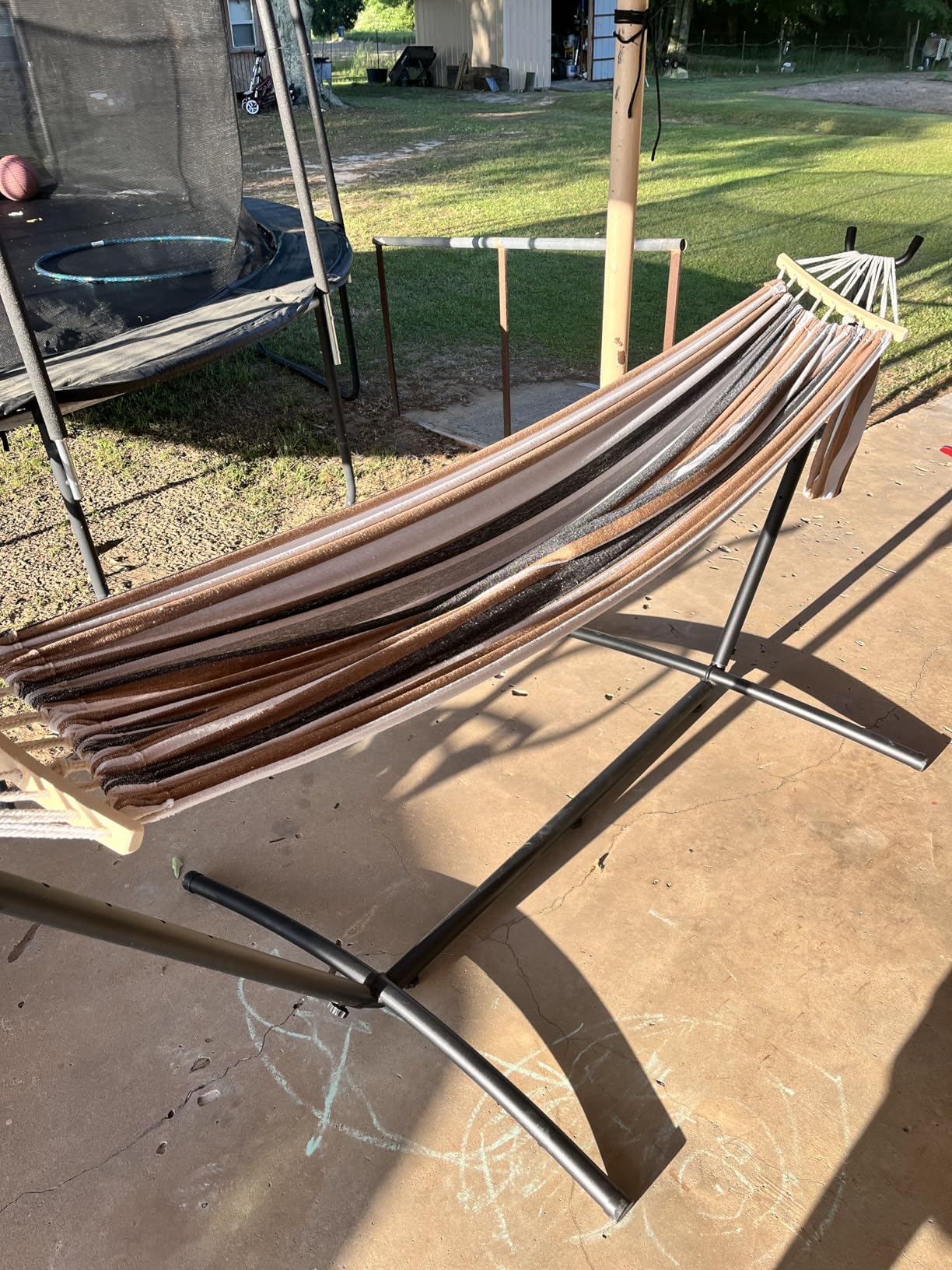 Everyfun Double Hammock with Stand for 2 Person, 600 lb Capacity, Rainbow | Free Standing Hammock with Steel Stand, Carrying Bag Included - Hamaca para Adultos, Indoor & Outdoor Patio customer photo 2