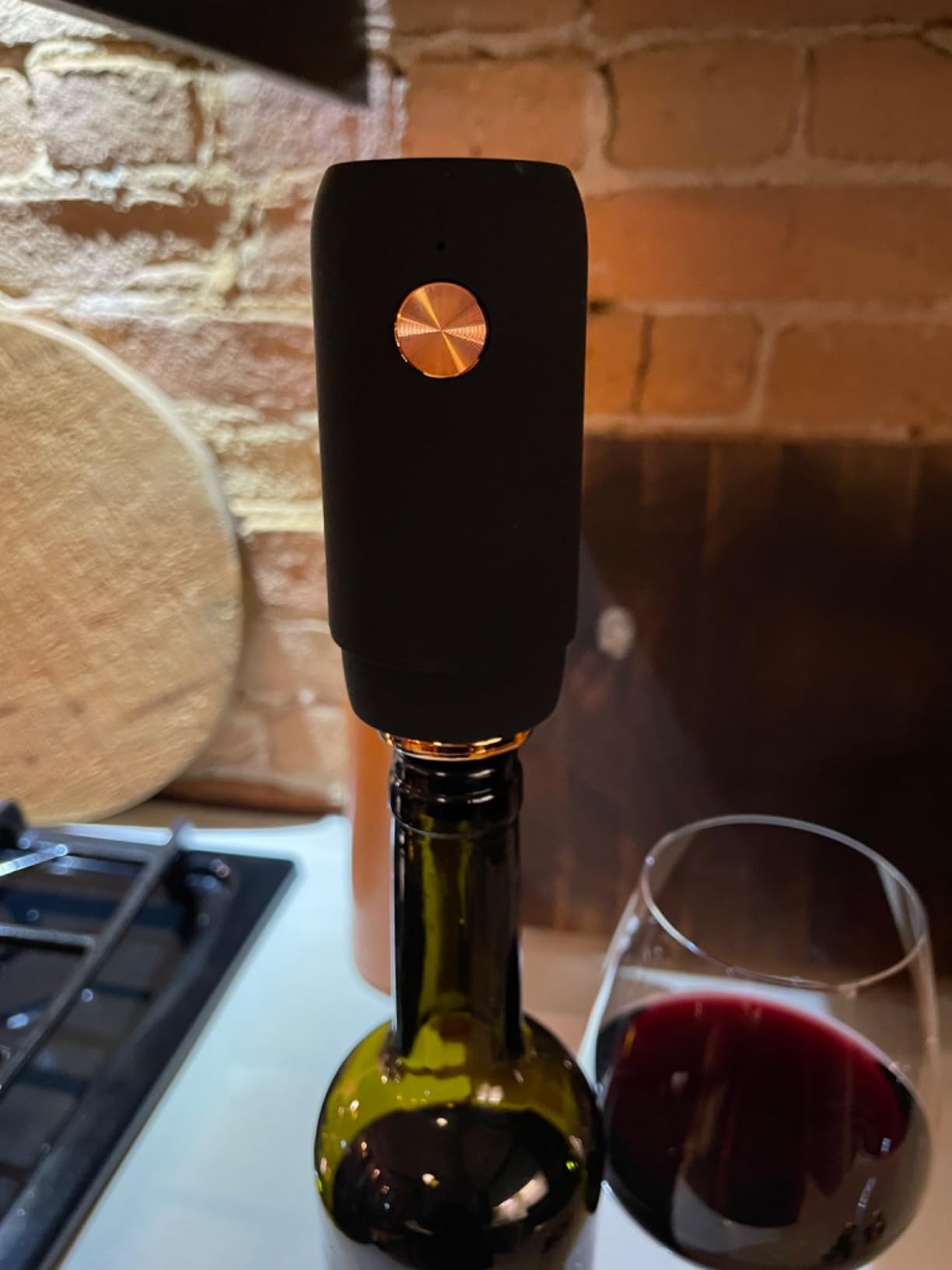 Electric Wine Preserver - Rechargeable Vacuum Saver With Airtight Seal - Automatic Air Remover Pump for 10 Days of Flavor & Freshness - Preservation System (White & Rose Gold) customer photo 1