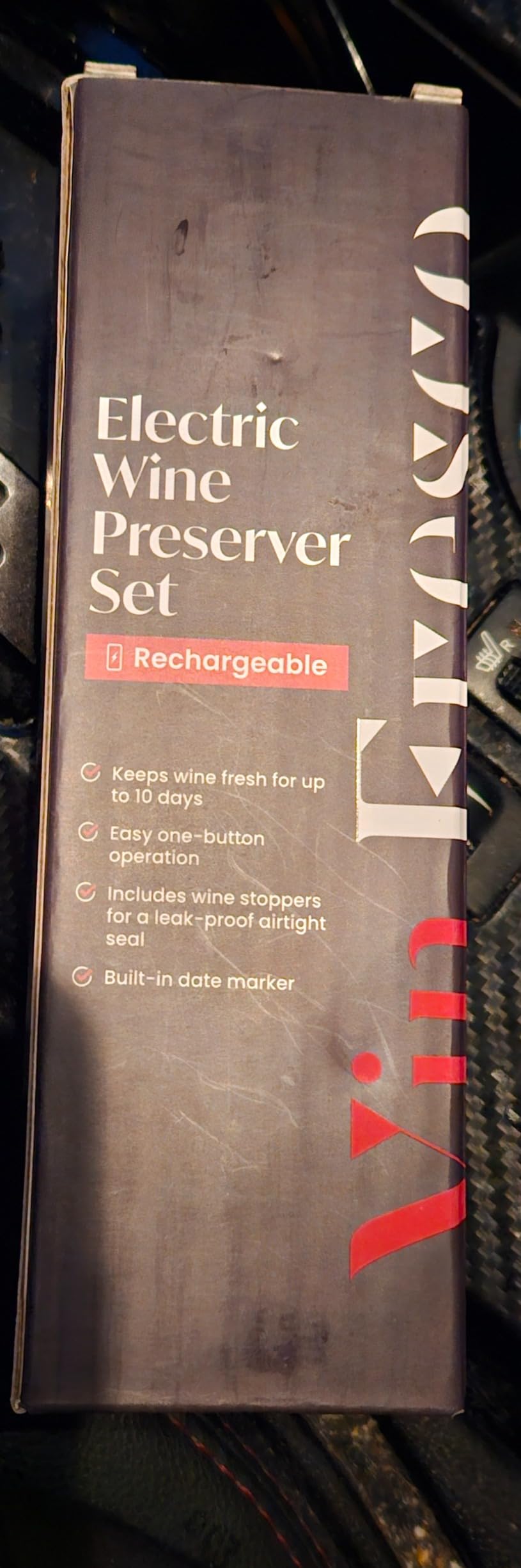 Electric Wine Preserver - Rechargeable Vacuum Saver With Airtight Seal - Automatic Air Remover Pump for 10 Days of Flavor & Freshness - Preservation System (White & Rose Gold) customer photo 2