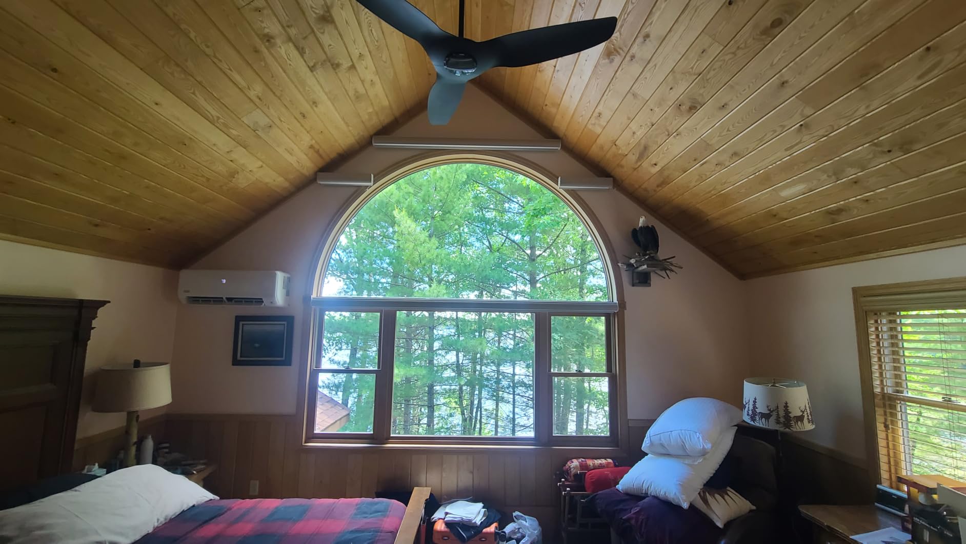 Kincmo Motorized Blinds with Remote,100% Blackout Motorized Roller Shades Work with Apple Homekit,Alexa,Google, Custom Electric Blinds with App,Voice Control (Linen White) customer photo 1