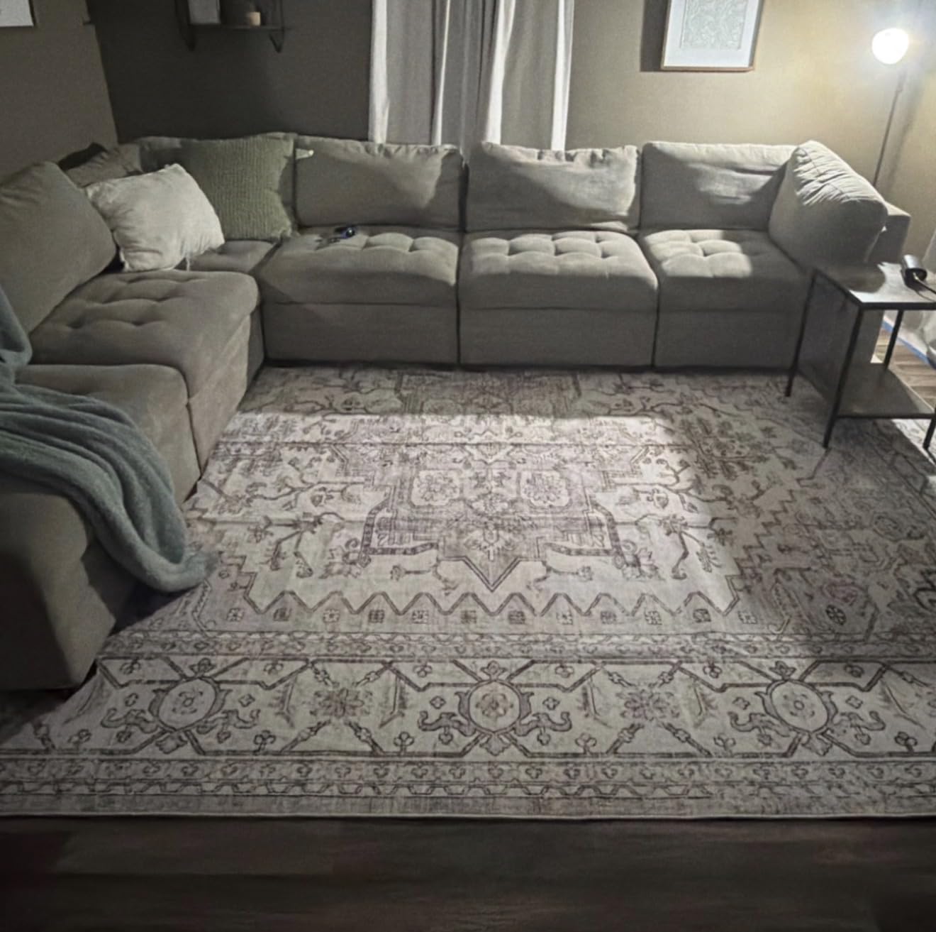 befbee Washable Area Rug 8x10, Large Neutral Beige Carpet for Living Room | Machine washable, Stain Resistant, Soft Low Pile, Non Slip Backing, Pet&Kid Friendly, Vintage Home Decor for Bedroom Nursery customer photo 1