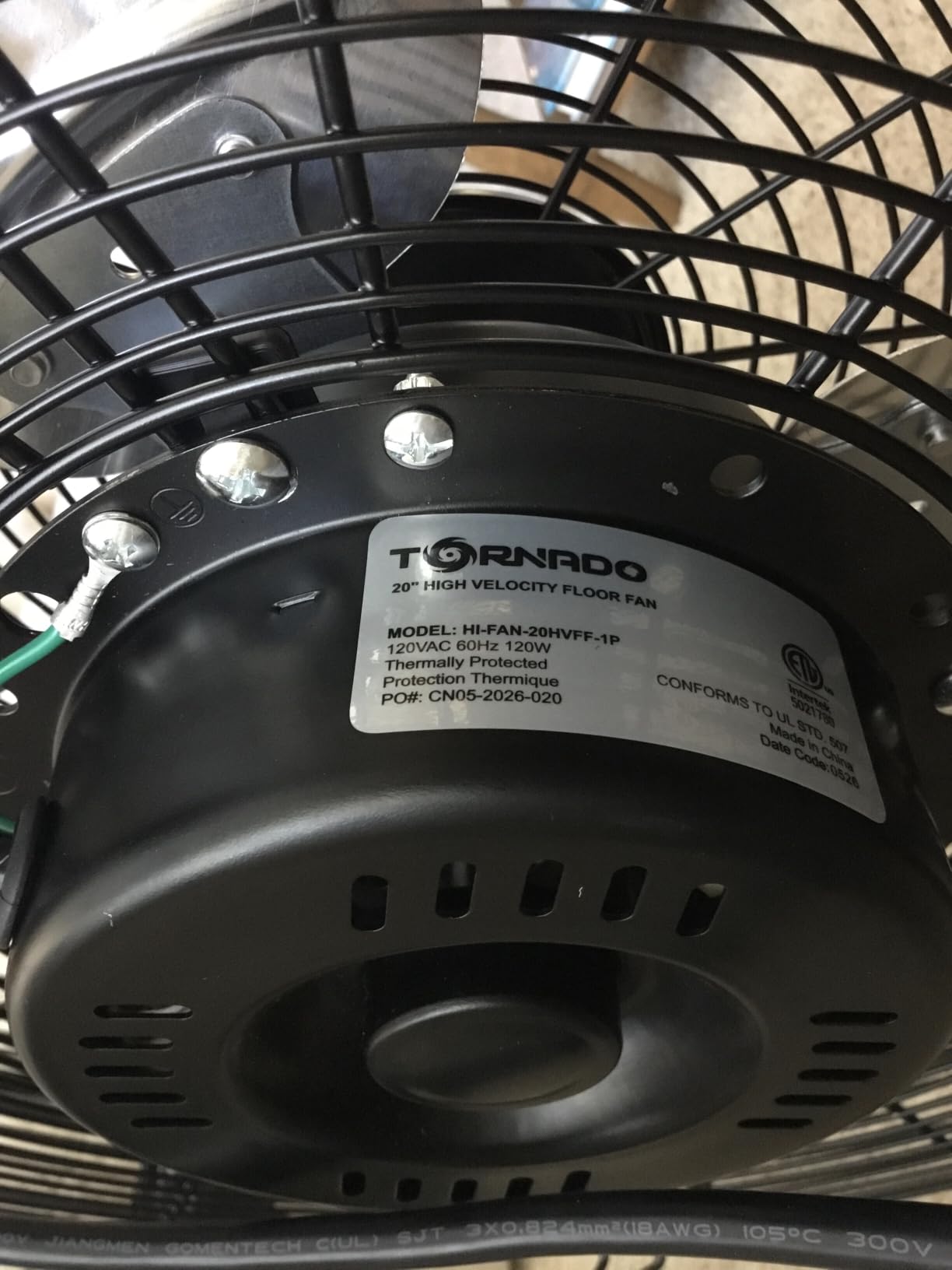 Tornado 8800 CFM Wide Version Metal Drum Fan 24 Inch High Velocity Fan Heavy Duty Tilt Red Commercial, Industrial Use 3 Speed - 8 FT Cord UL Safety Listed customer photo 1