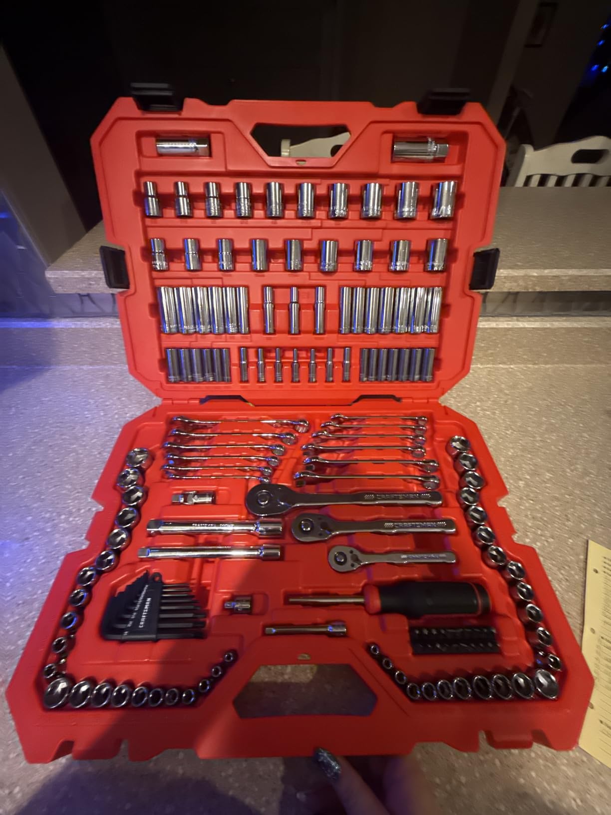 CRAFTSMAN Socket Set, 159 Piece Socket Wrench Set Mechanics Tools 1/4-in., 3/8-in., and 1/2-in, 6 Point and 12 Point, 90-Tooth (CMMT12125) customer photo 1