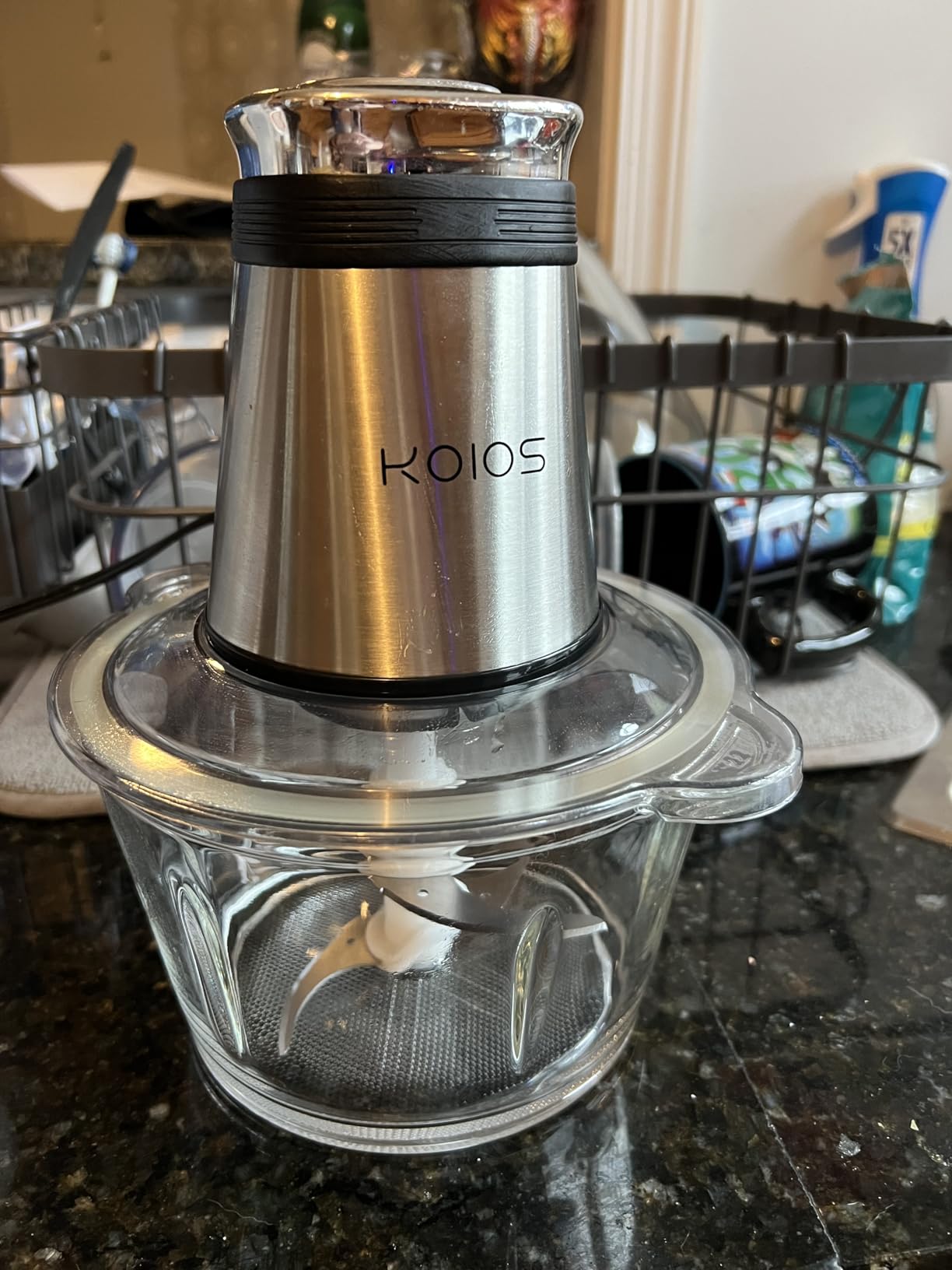 KOIOS Food Processor, 500W Electric Food Chopper with 2 Bowls (8 Cup+8 Cup) & 2 Bi-Level Blades&, Small Electric Grinder Meat Processor for Nuts, Meat, Onion, Garlic, Baby Food, Black customer photo 1