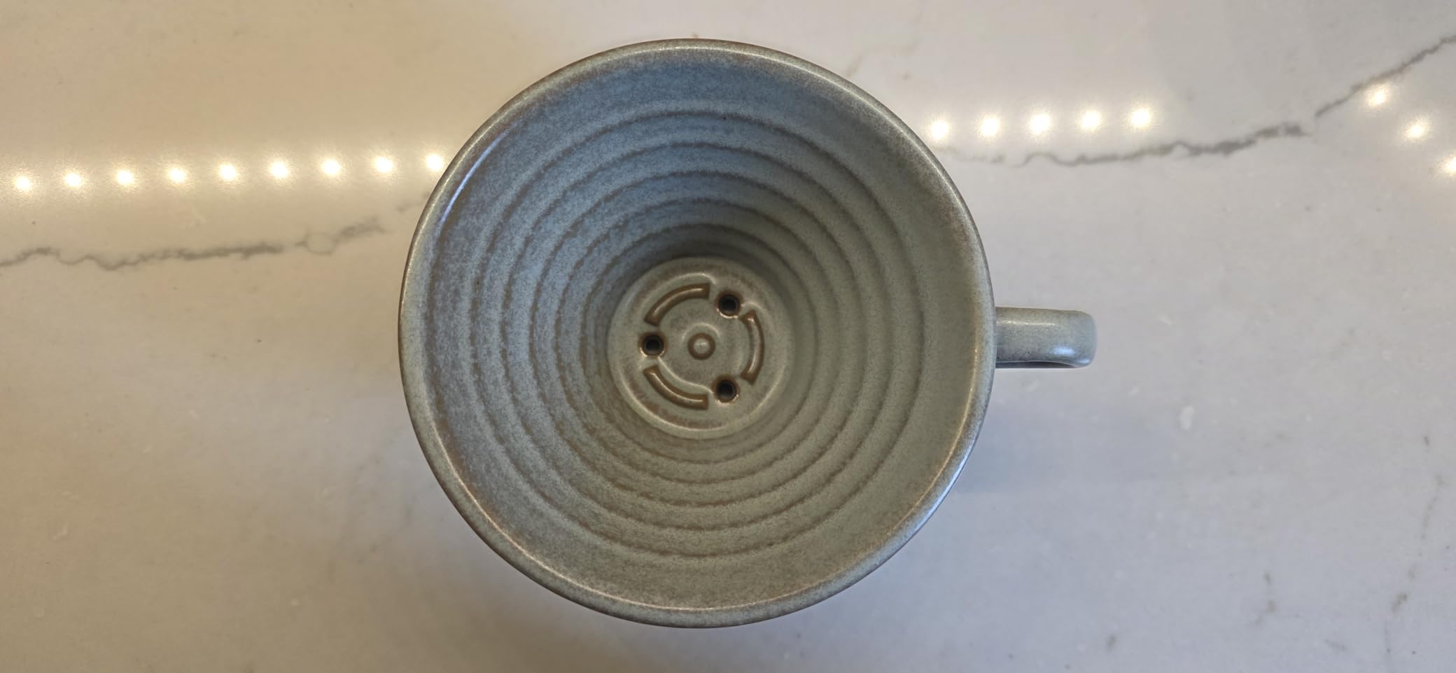 Carita Coffee Dripper Mino Ware High Heat Retention Pottery for 2 to 4 People, Sand Gray #02105 Wave Series, Made in Japan customer photo 2