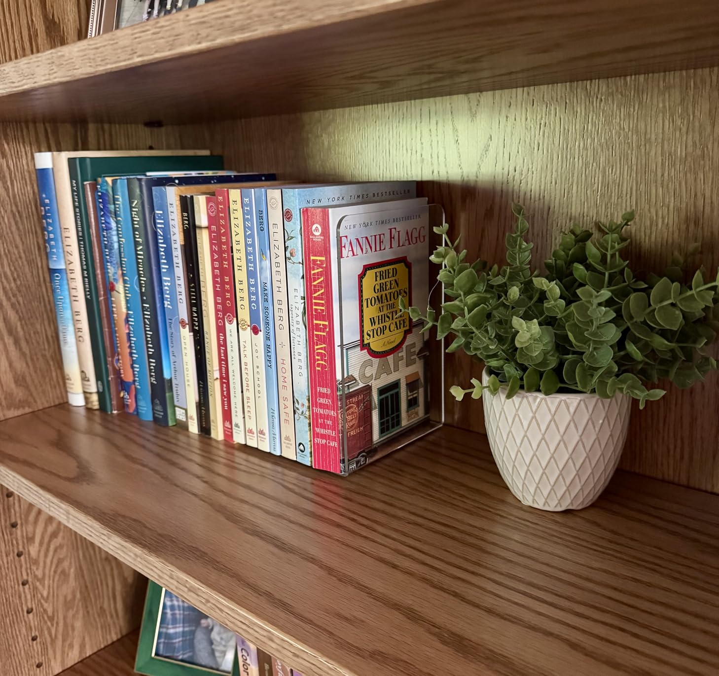 Acrylic Bookends 4 Pcs, Clear Book Ends for Shelves, Bookend Organizer | Transparent Book Holder Stand Decorative, Book Stoppers for Heavy Duty Books, CD, File, Video Games customer photo 1