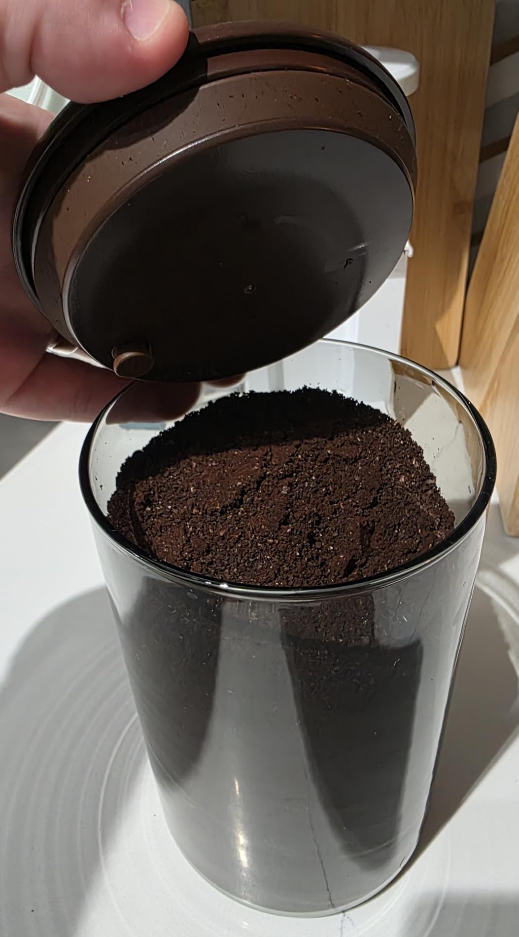 Glass Coffee Bean Canister, 10oz Airtight Coffee Container with Pop Top Lid | Keep freshly roasted beans flavorful with CO2 valve. Ideal for coffee lovers, kitchen counters, tea, sugar and spice storage customer photo 1