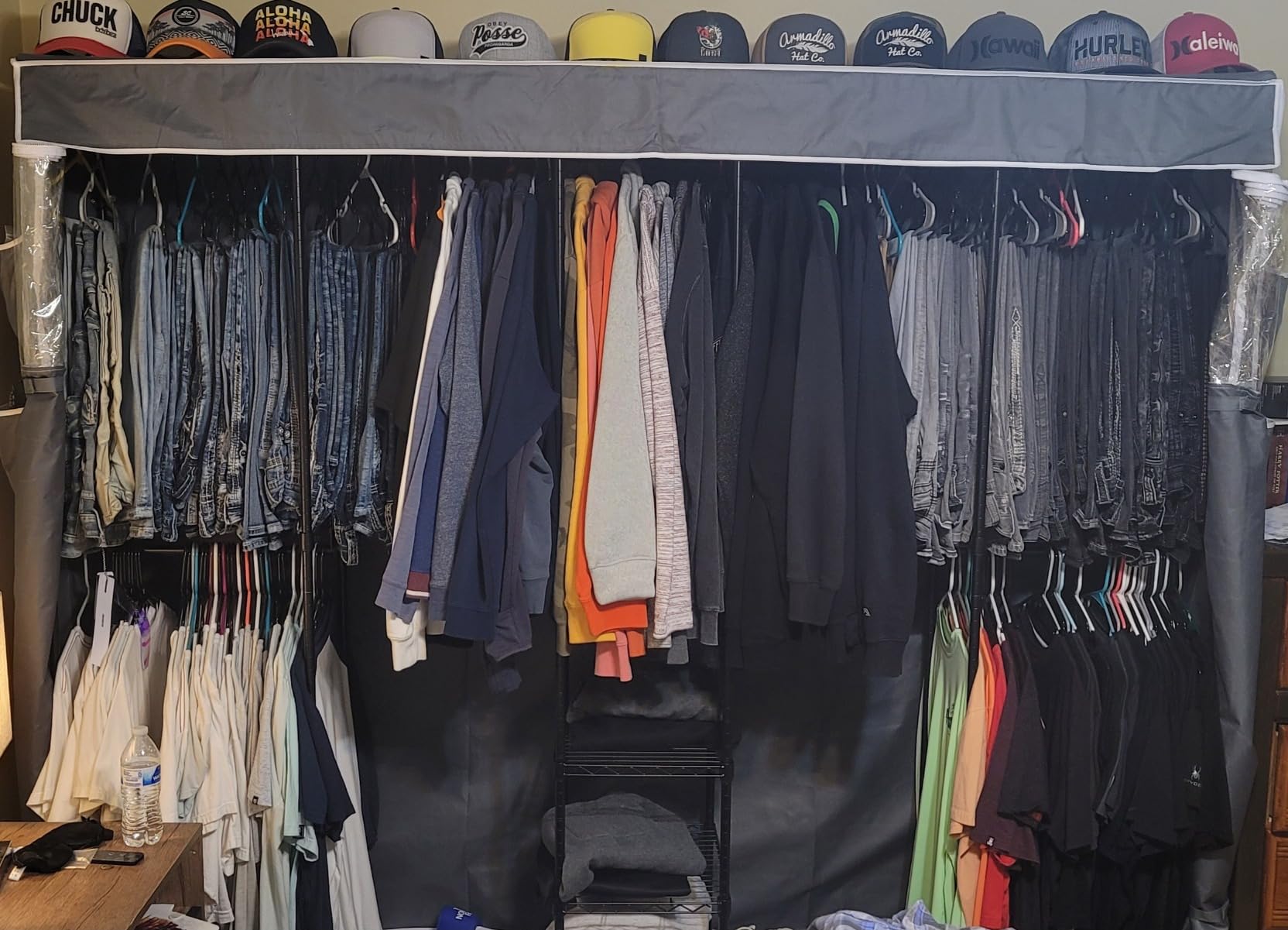 Raybee Clothes Rack with Cover, Portable Closet 1200LBS Adjustable Shelves | Tool-free Assembly, Heavy Duty, Extra Large Capacity, 8 Shelves & 5 Hanging Rods, Freestanding, Portable Wardrobe for Bedroom customer photo 1