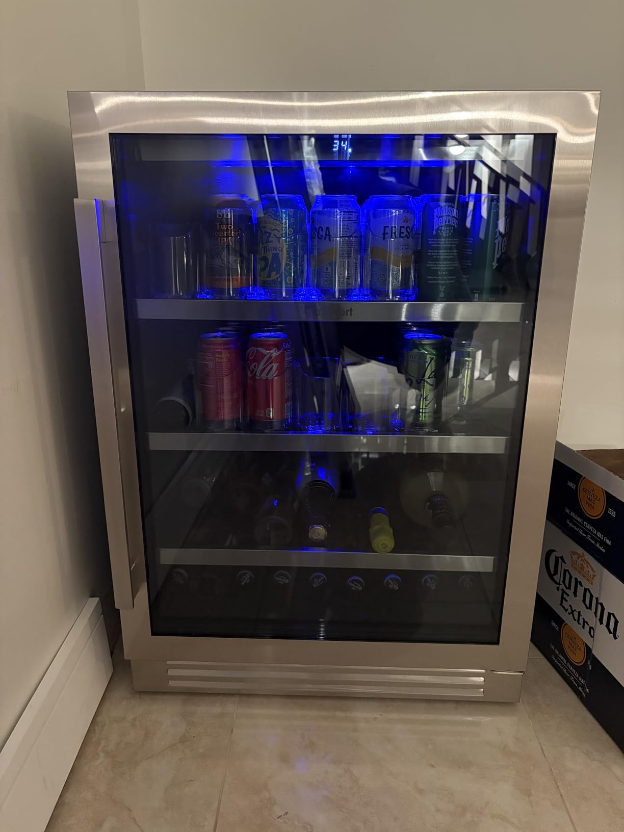Ca'Lefort 30 Inch Wine & Beverage Refrigerator, Dual Zone Wine Fridge | 80 Can & 33 Bottle, 36-72°F Touch Control, Adjustable Shelves, Front Ventilation, Built in, Under Counter or Freestanding customer photo 2
