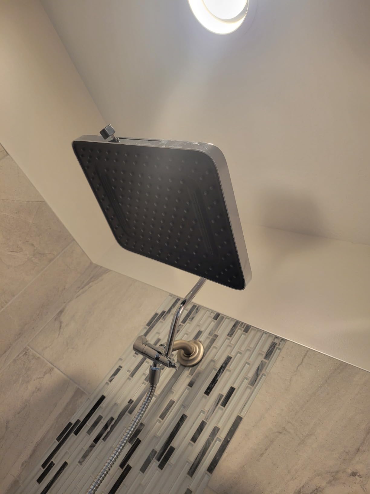 Hibbent 13'' 5-spray Rain Shower Head with 10-Spray Handheld, Chrome | cUPC Certified High Pressure Dual Showerhead Combo, Upgraded Rainfall Shower Head, 12'' Extension Arm, 71'' Hose & Holder customer photo 2