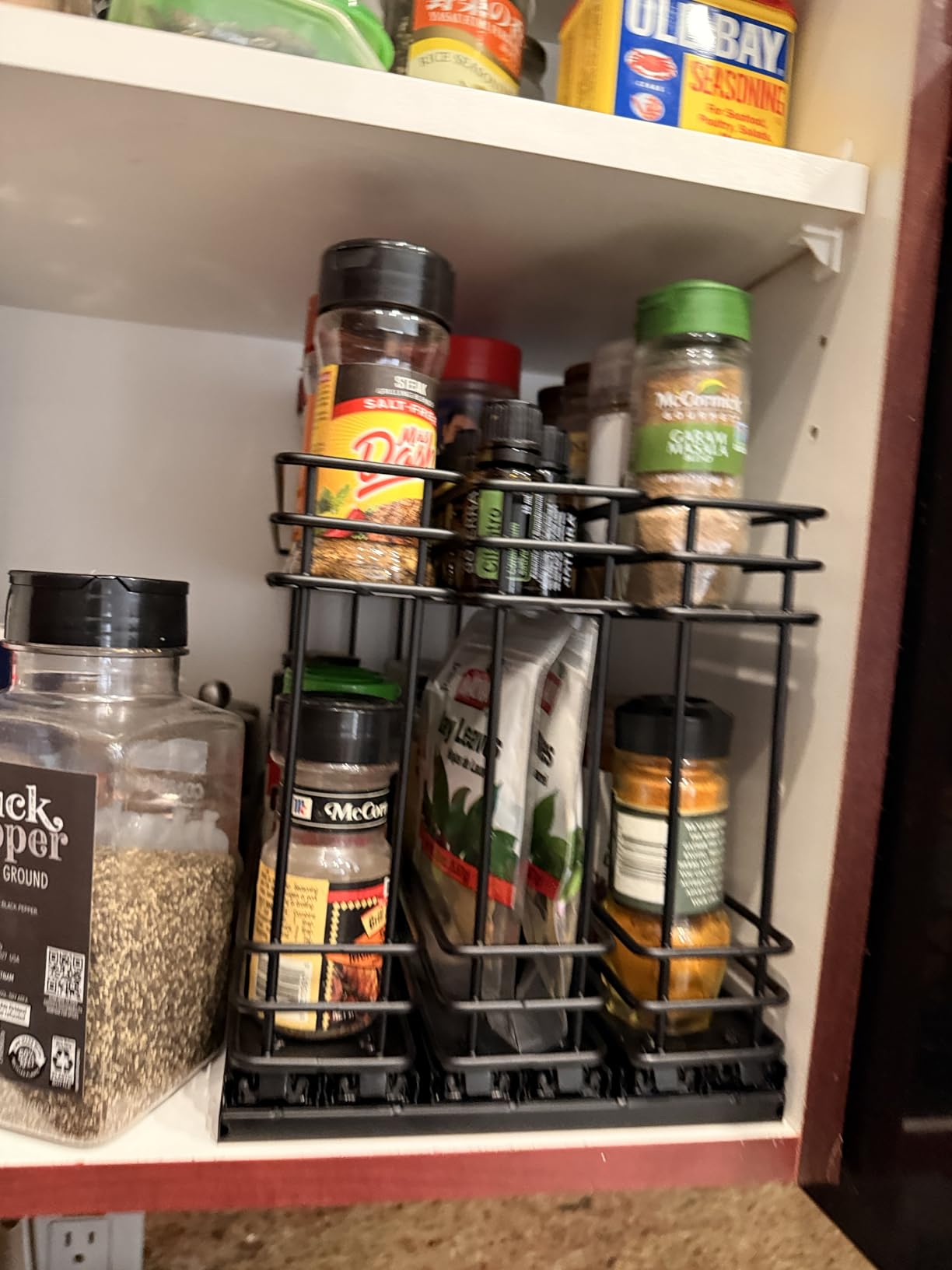 Mystozer Pull Out Spice Rack Organizer for Cabinet, Slide Out Spice Racks, Easy to Install Spice Cabinet Organizers, 7.4