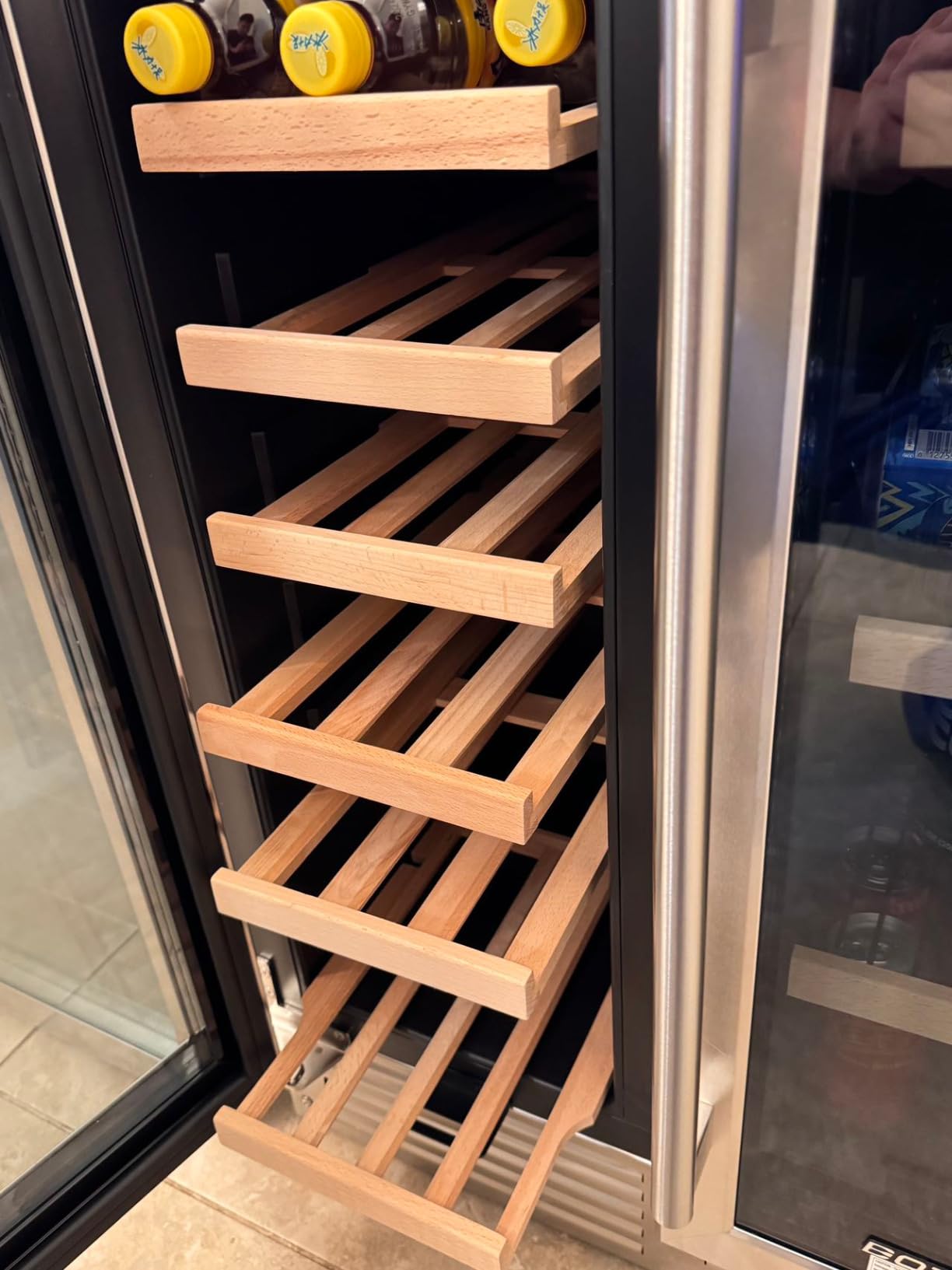 BODEGA 24 Inch Wine and Beverage Refrigerator, Dual Zone Wine and Bar Beverage Cooler, Commercial Black Bar Cooler With 2 Glass Doors, Bar Fridge Hold 19 Bottles and 57 Cans,Built-In or Freestanding. customer photo 2