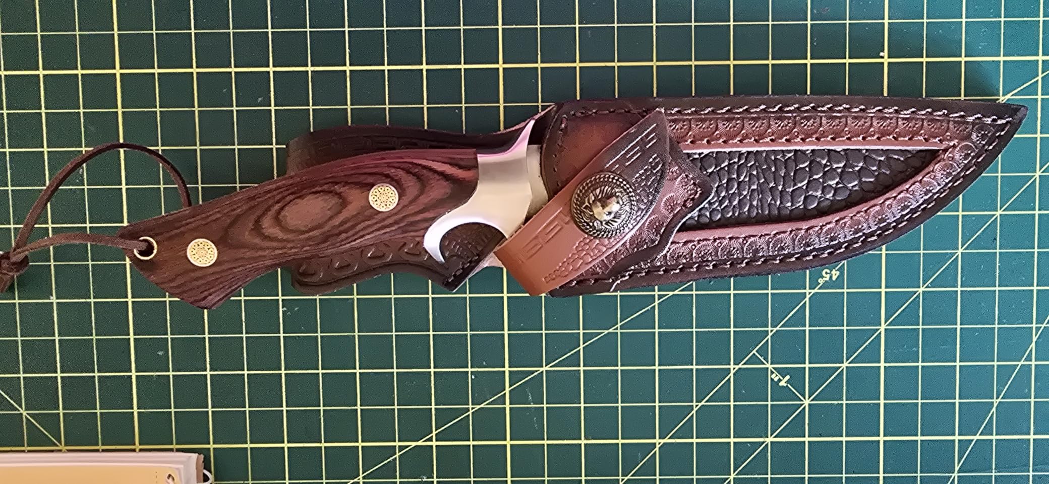 Dragon Creek Tactical Knife Kydex - D2 Steel Outdoor Knife with Sheath | Brown G10 Full Tang Handle for Outdoor Survival Camping Hiking customer photo 1