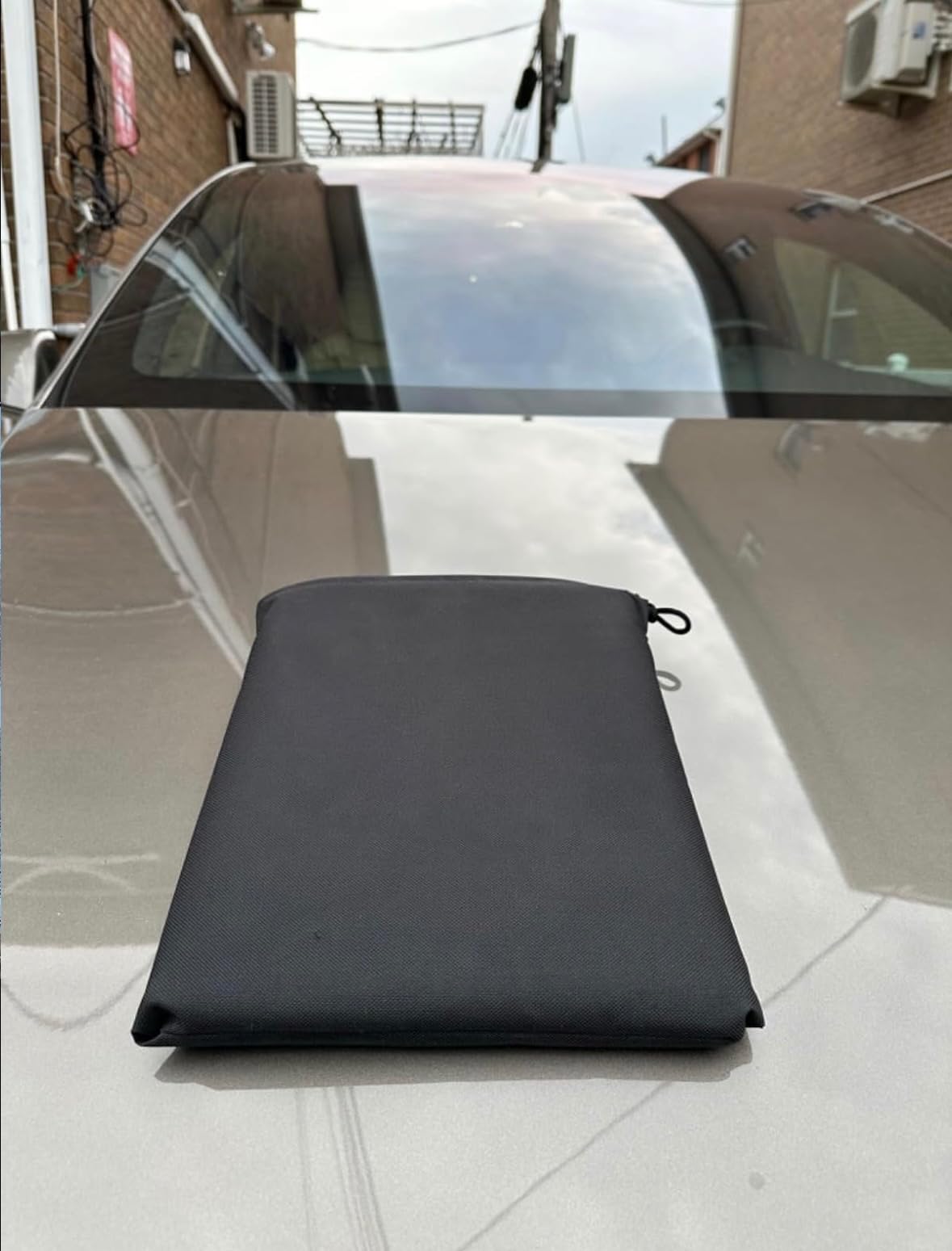 REEVAA Upgraded Car Windshield Cover for Ice & Snow [All-Weather Protection] Magnetic Fit Weatherproof Frost Cover, Car Winter Accessories, Fit for SUVs, Small Trucks, Sedans customer photo 1
