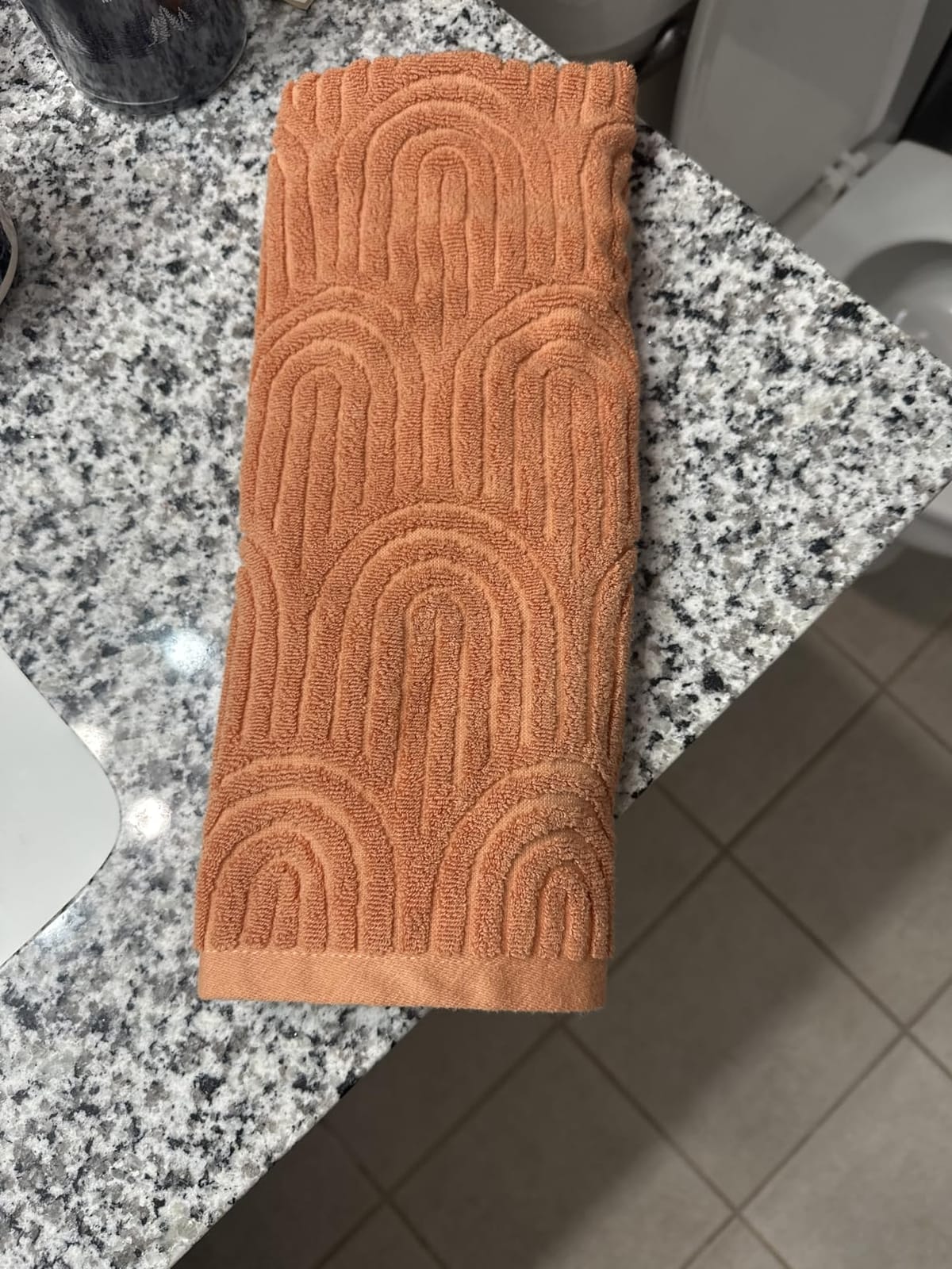 Pidada Hand Towels Set of 2 Striped Pattern 100% Cotton Absorbent Soft Decorative Towel for Bathroom (Burnt Orange) customer photo 1