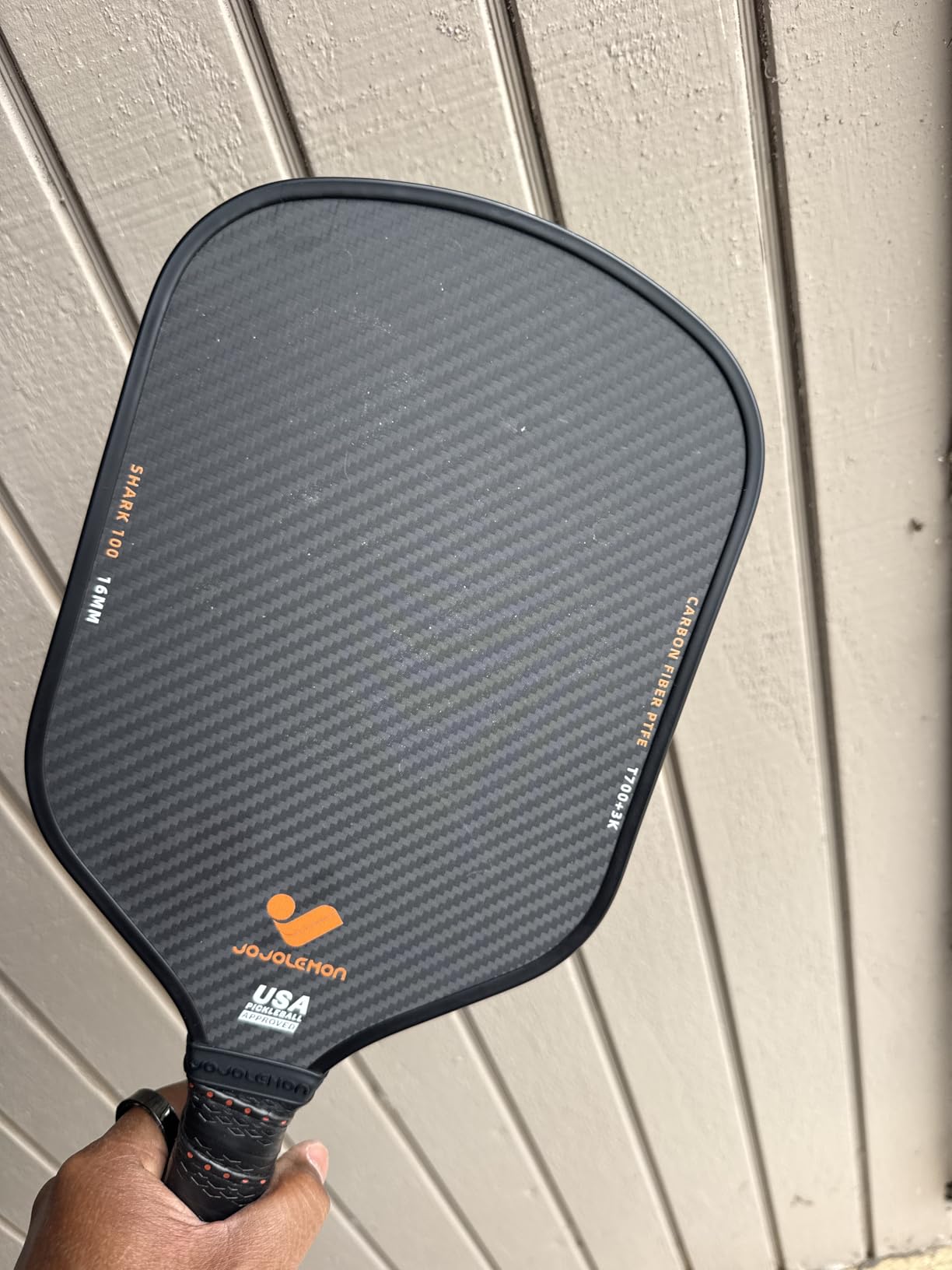JOJOLEMON Pickleball Paddles, Carbon Fiber Pickleball Paddle with a 16mm Shark Power Polymer Core, The Pickleball Rackets Designed for Ultimate Spin & Consistency customer photo 1