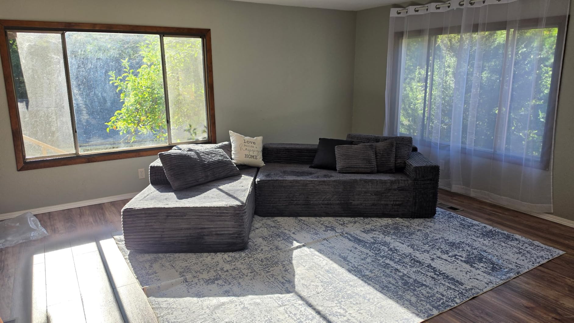 8x10 Area Rugs for Living Room - Washable Rug Modern Abstract Soft Large Neutral Non-Slip Carpet Indoor Floor Stain Resistant Thin Carpets for Bedroom Dining Room Farmhouse Nursery Home Office Grey customer photo 1