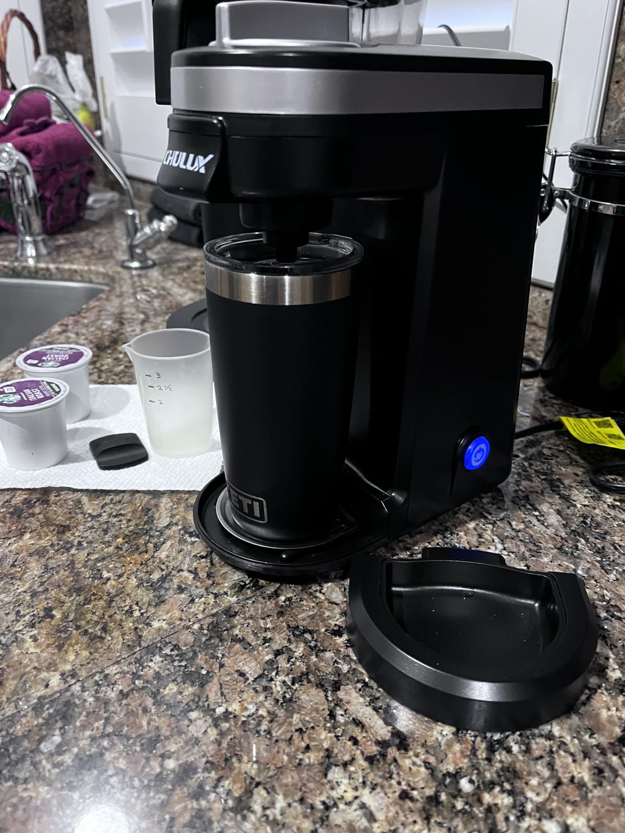 CHULUX Mini Single One Cup Coffee Maker for K Pod, Auto Shut Off, Lavender | Fast-Heating Boiler System, Single Cup Brewing, Portable Compact Design, Four-Hole Multi-Stream Needle, Adjustable Drip Tray customer photo 1