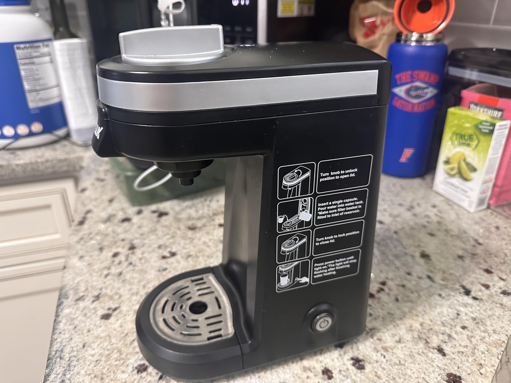 CHULUX Mini Single One Cup Coffee Maker for K Pod, Auto Shut Off, Lavender | Fast-Heating Boiler System, Single Cup Brewing, Portable Compact Design, Four-Hole Multi-Stream Needle, Adjustable Drip Tray customer photo 2