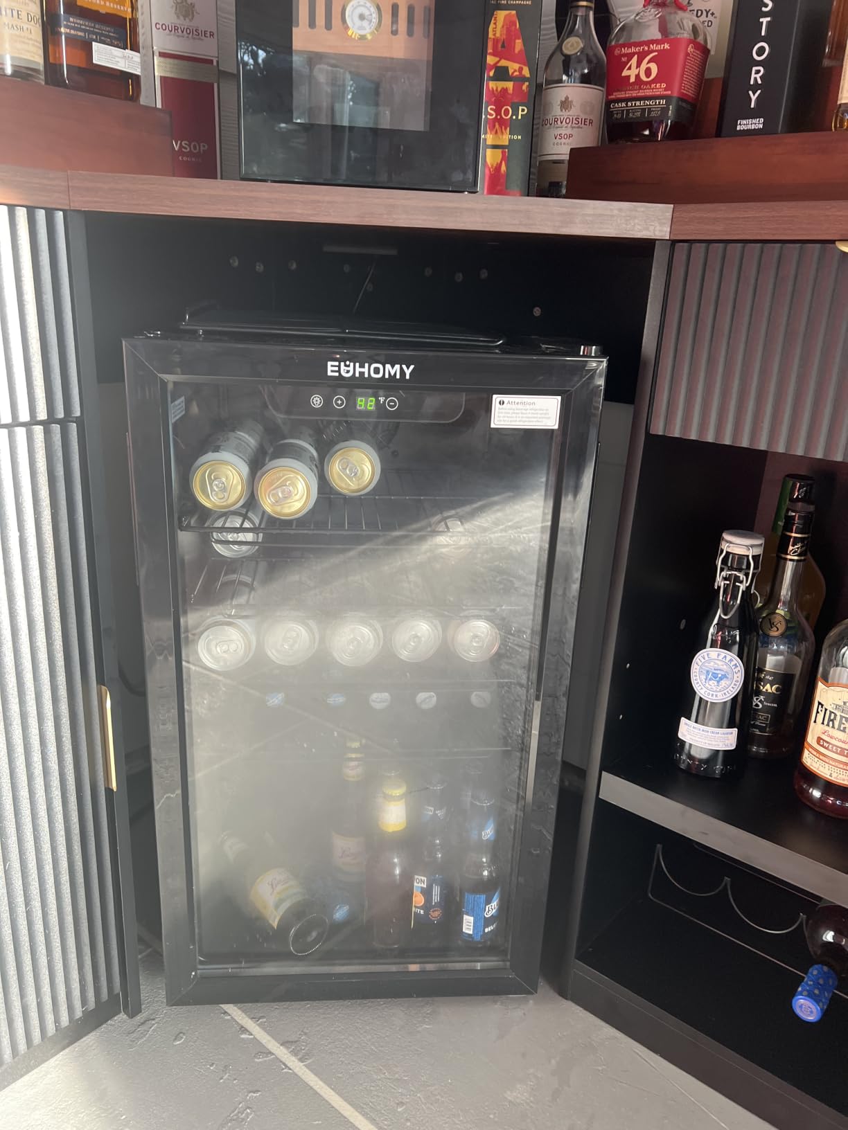EUHOMY 145 Can Mini Fridge, 4.5 Cu.ft Beverage Refrigerator with Glass Door customer photo 2