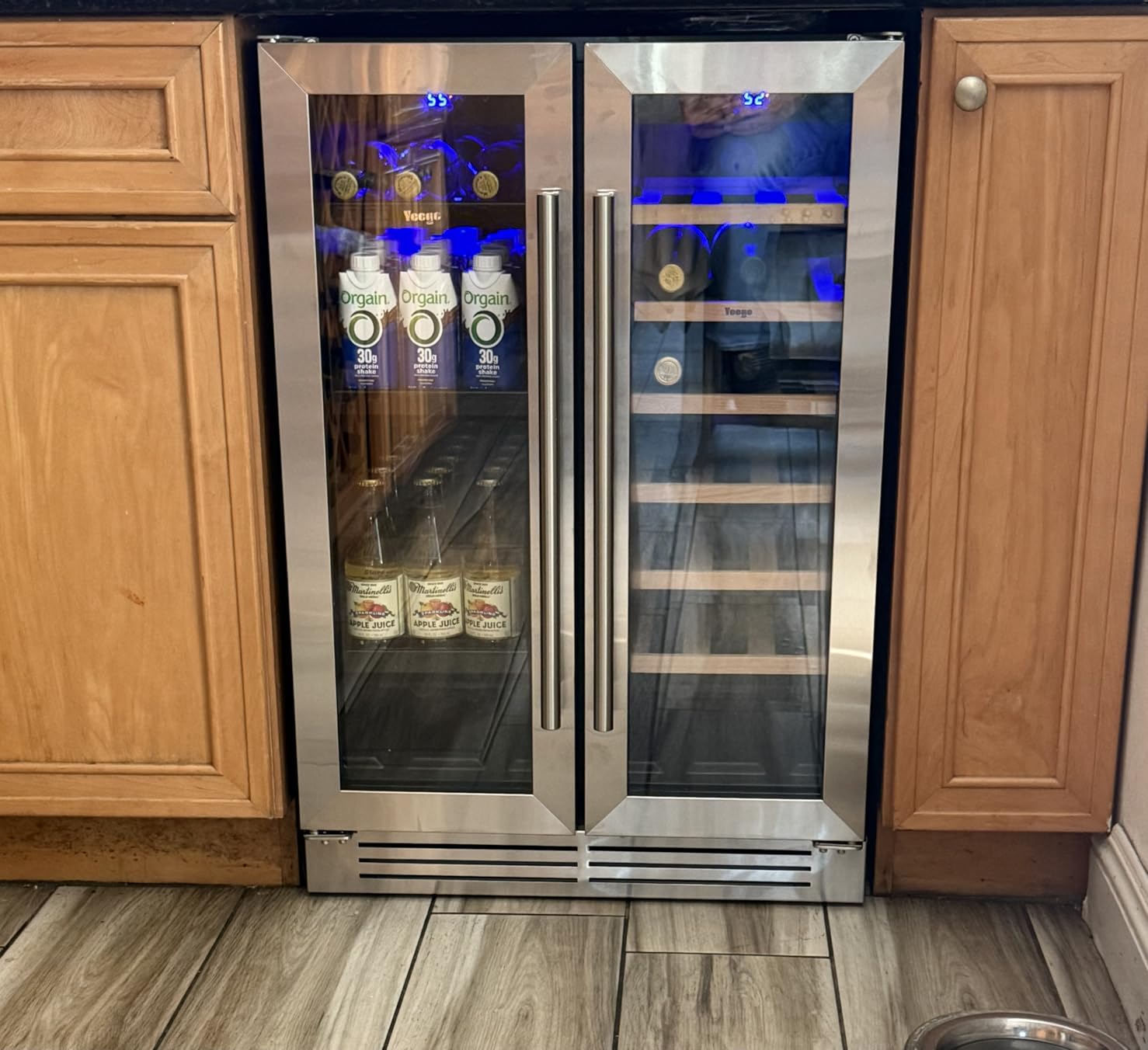 Yeego 24 Inch Wine Fridge, 52 Bottle Dual Zone Wine Cooler with Glass Door customer photo 1