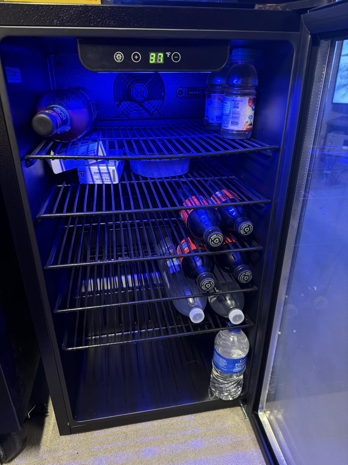 EUHOMY 24 Can Mini Fridge, 18L Beverage Refrigerator with Quiet Compressor | 0.6 Cu.ft Capacity, 40°F to 61°F, Countertop, Digital Temperature Control, Removable Shelves, LED Light, Home Bar Office Use customer photo 1