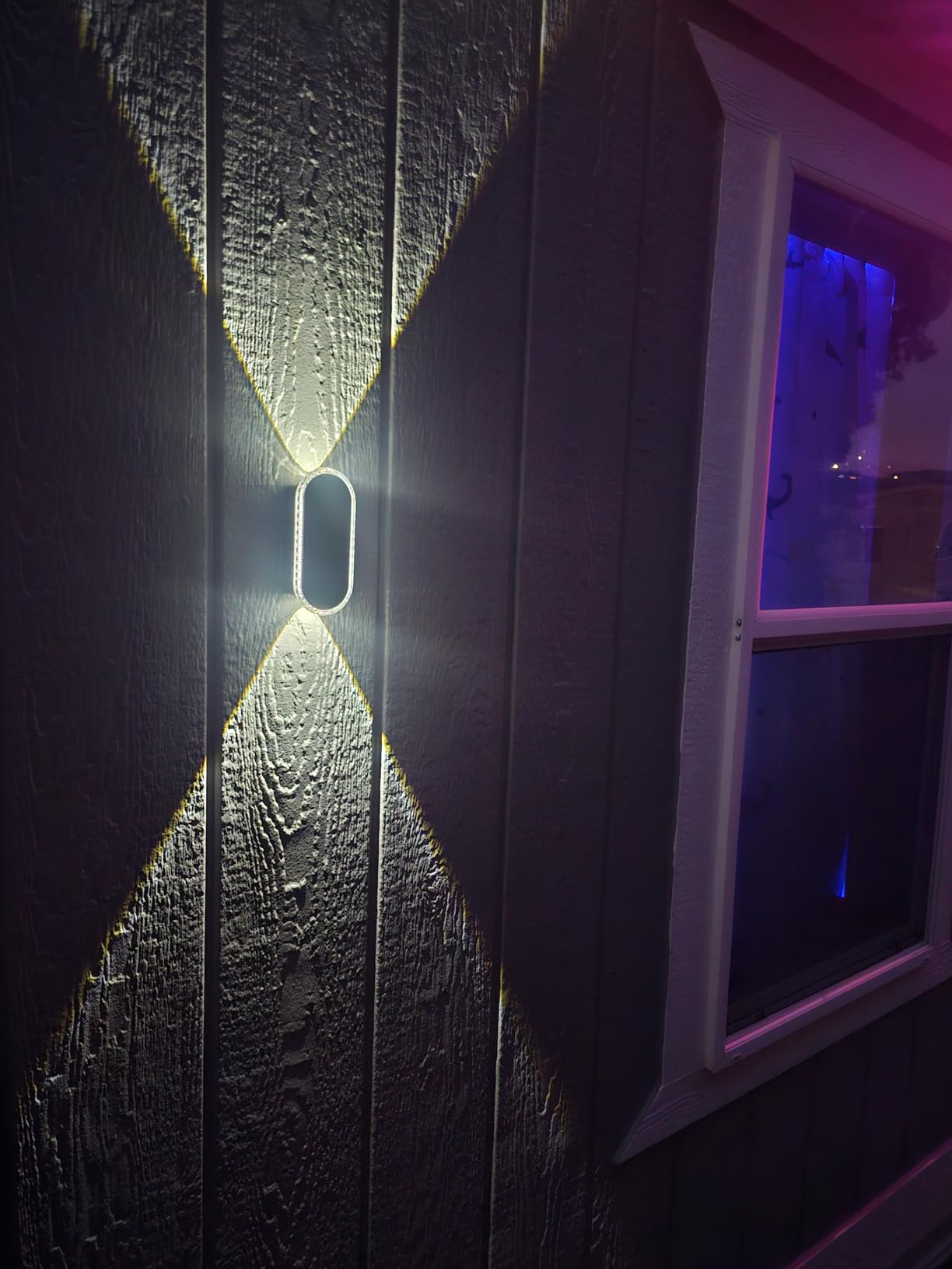 Solar Fence Lights Outdoor - 3000/4000/6000K 3 Modes, IP65 Waterproof Fence Lights Solar Powered, Up & Down Lighting Solar Wall Lights Outdoor for Backyard/Garden/Patio/Garage and Wall decor (8 pack) customer photo 1