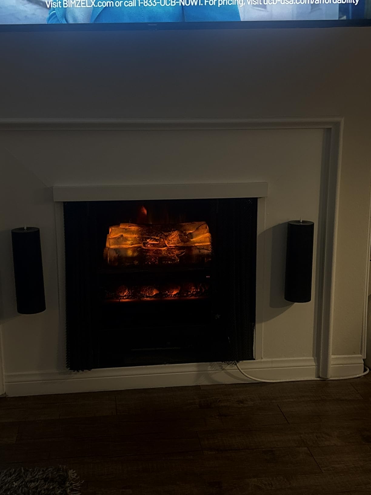 21 Inches Electric Fireplace Insert Log Heater Set, Freestanding Heater with Adjustable Flame Brightness and Flicker Speed, 750w/1500w Heating, Overheat Protection, Remote Control customer photo 1
