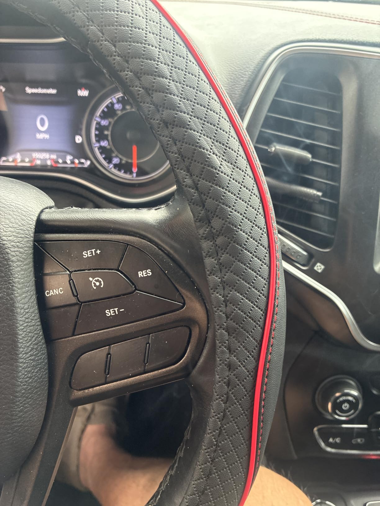 Ouzorp Car Steering Wheel Cover, Microfiber Leather Steering Wheel Covers with Anti-Slip Lining, Universal 14.5-15 inchs Black customer photo 1