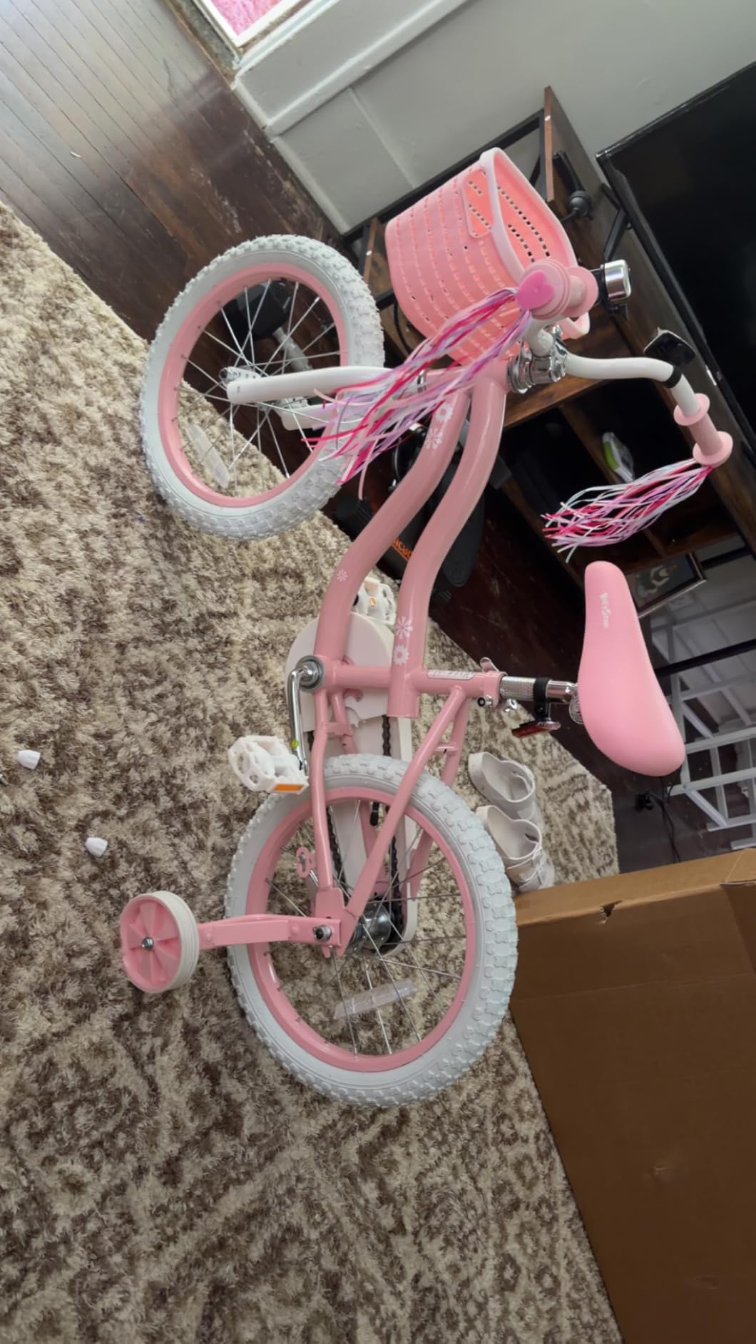 bicystar Girls Bike Ages 2-8, 12-18 Inch with Training Wheels, Pink/Blue customer photo 1