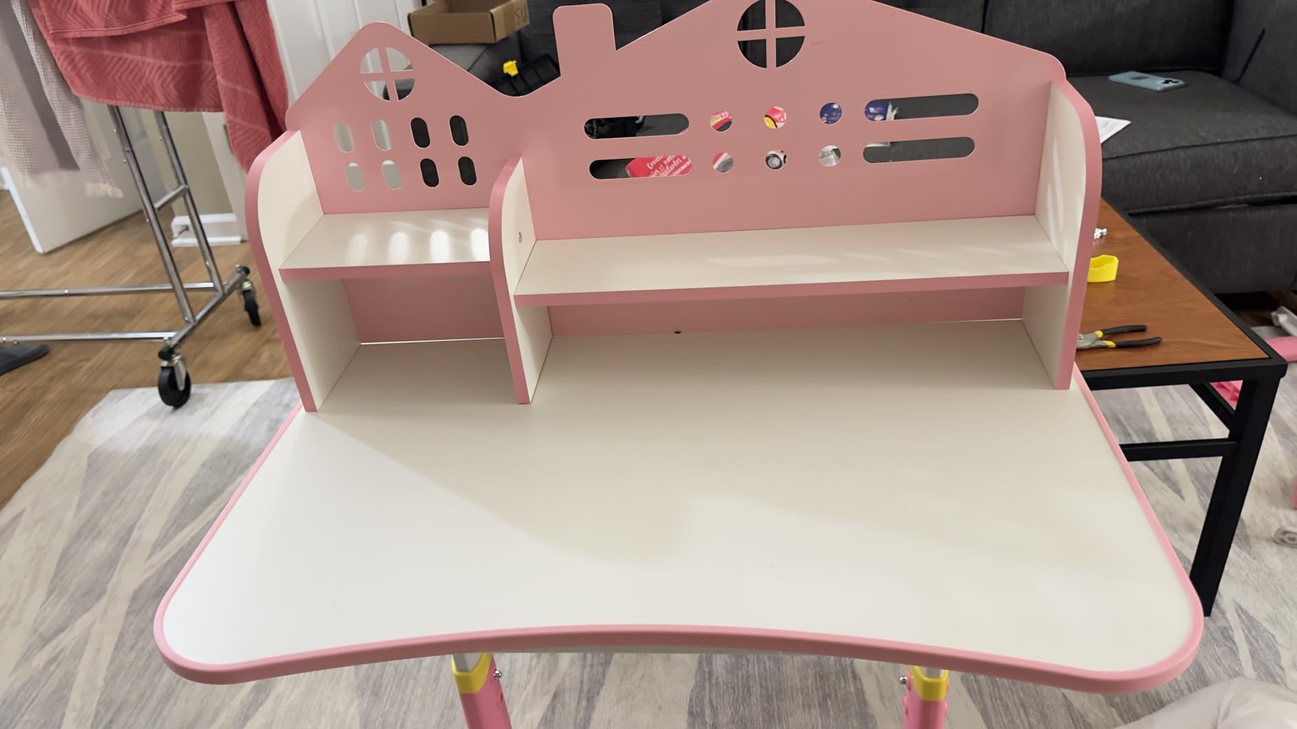 Kids Desk and Chair Set, Height Adjustable Kids Desk | Child's School Study Writing Tables with Bookstand and Storage Drawer, Widened Desktop for Boys and Girls customer photo 1