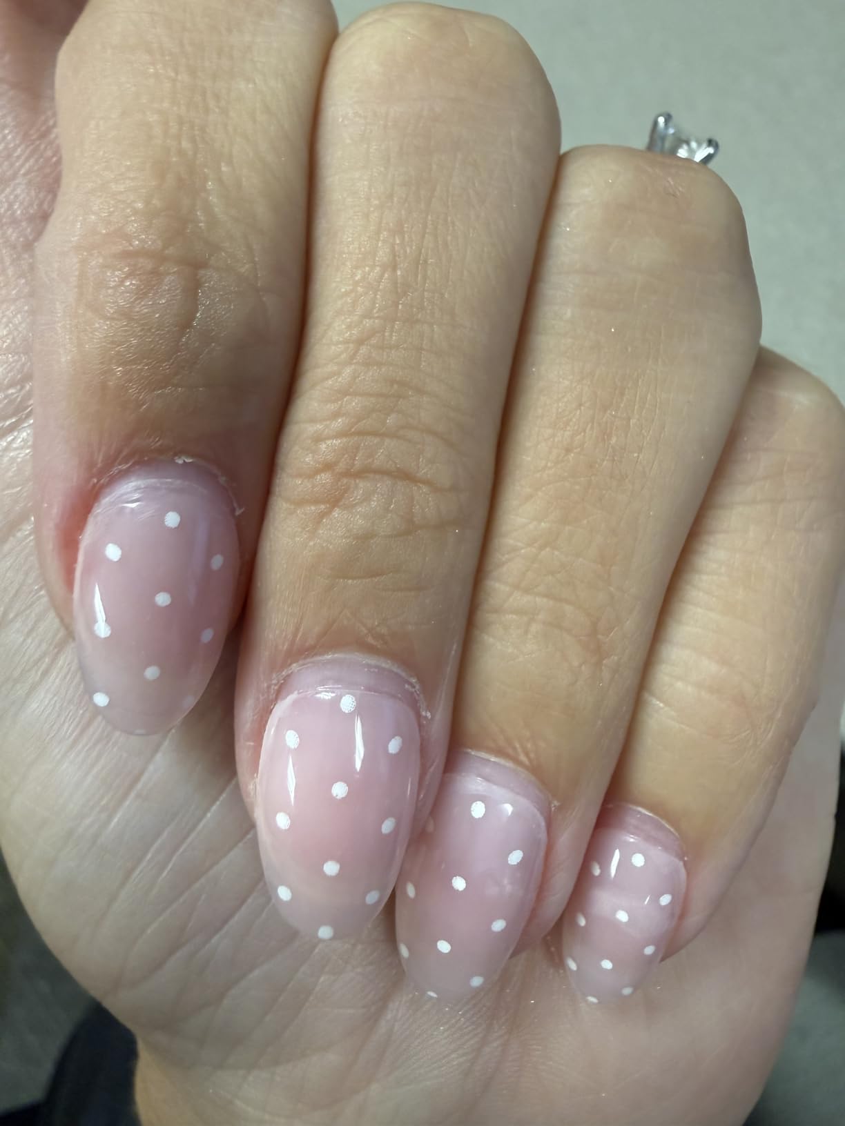 modelones French Tip Press On Nails, Short Oval Fake Nails Nails Press Ons customer photo 1