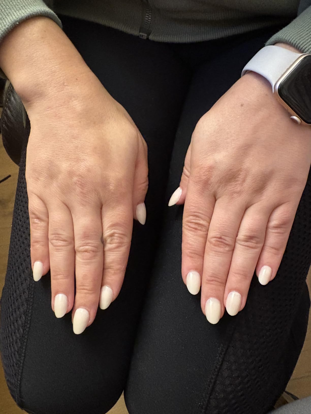 modelones French Tip Press On Nails, Short Oval Fake Nails Nails Press Ons customer photo 2
