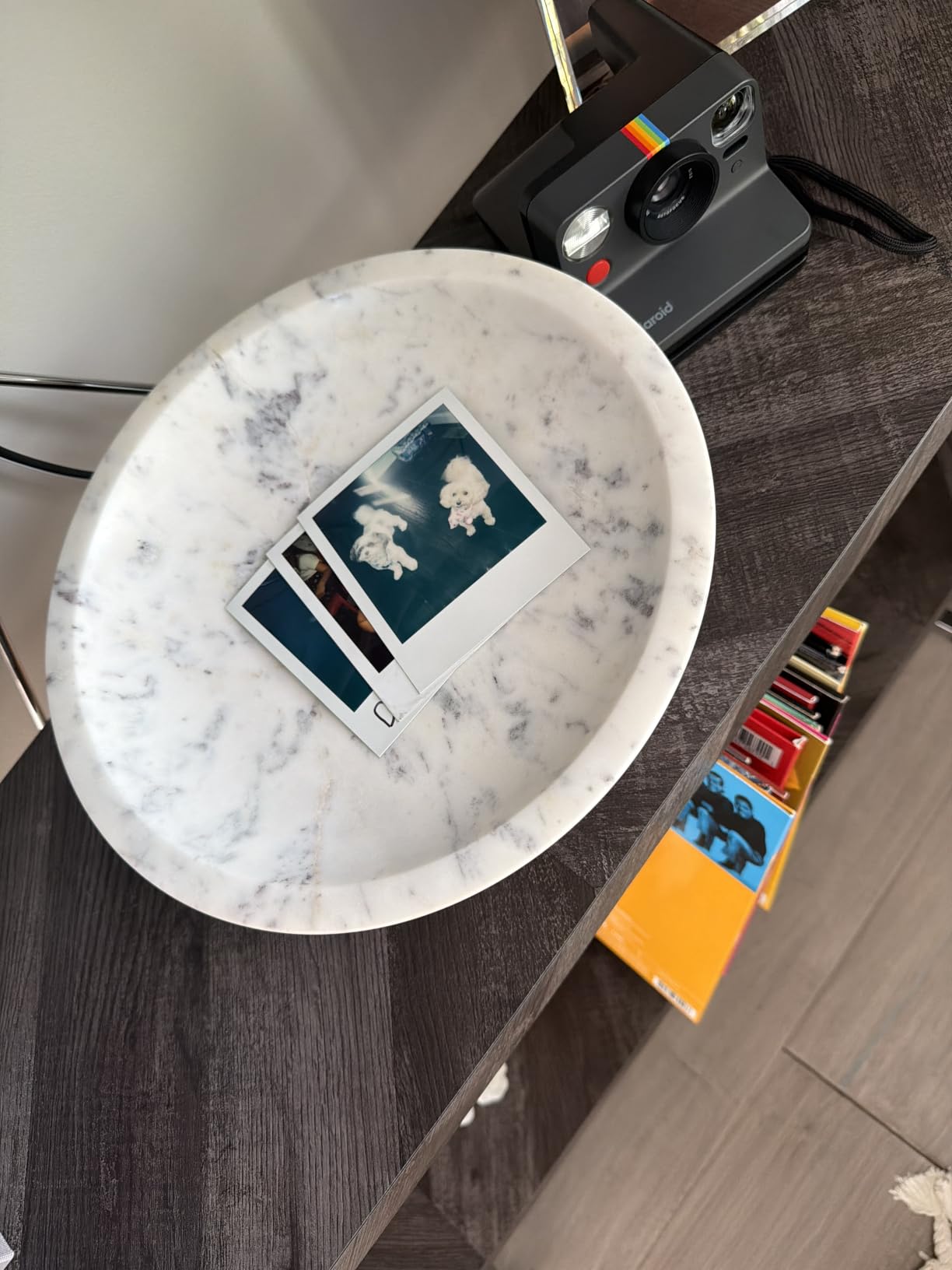 Cork & Mill Marble Decorative Bowl with Acacia Wood Pedestal, 11 Inch | Handcrafted Natural Stone Fruit Bowl for Kitchen, Potpourri, Catch All for Entryway, Dining Table Centerpiece Decor customer photo 2
