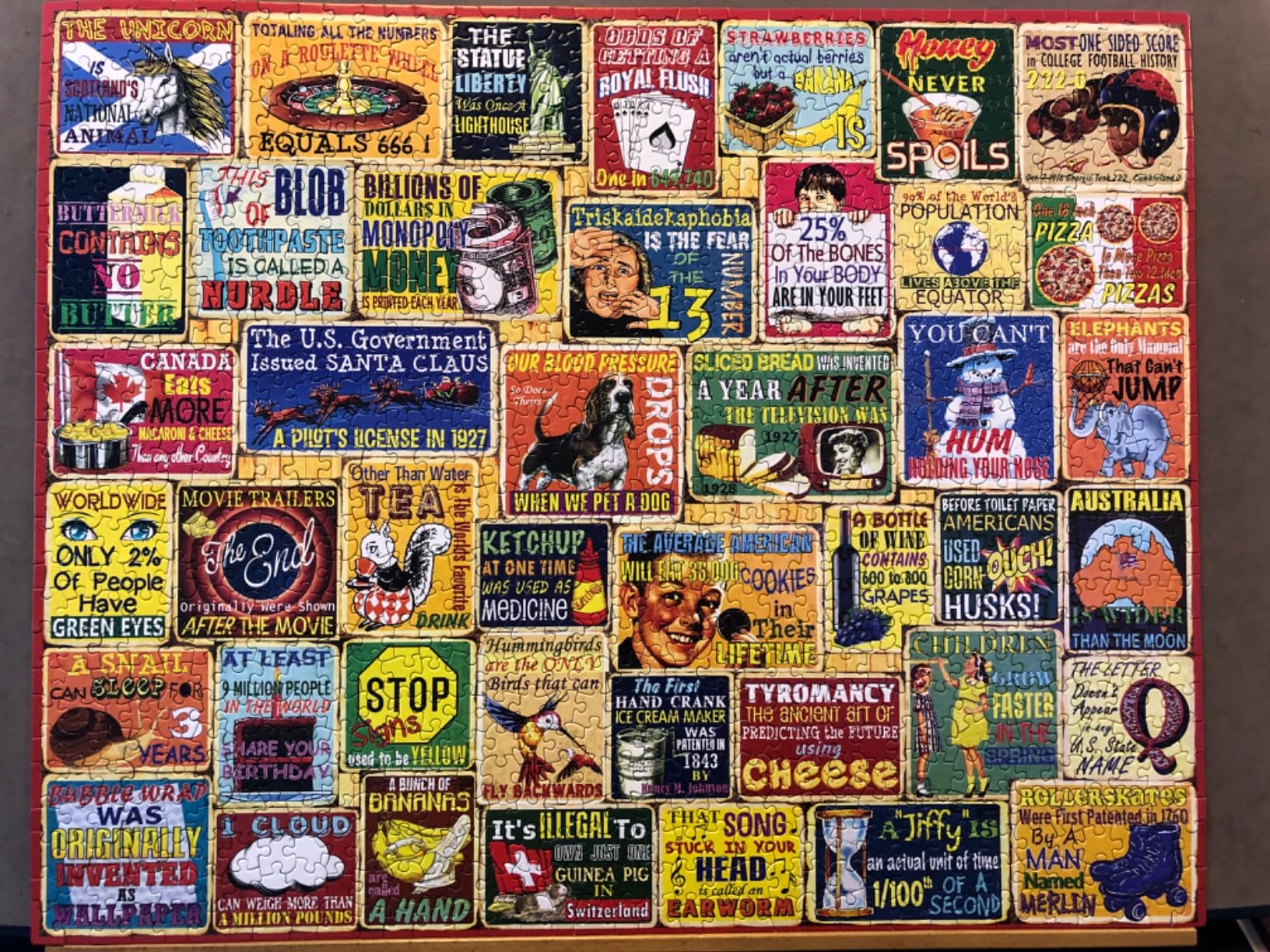 White Mountain 1000 Piece Jigsaw Puzzle - Did You Know | Vintage Collage, Large Pieces, 24x30 in customer photo 2