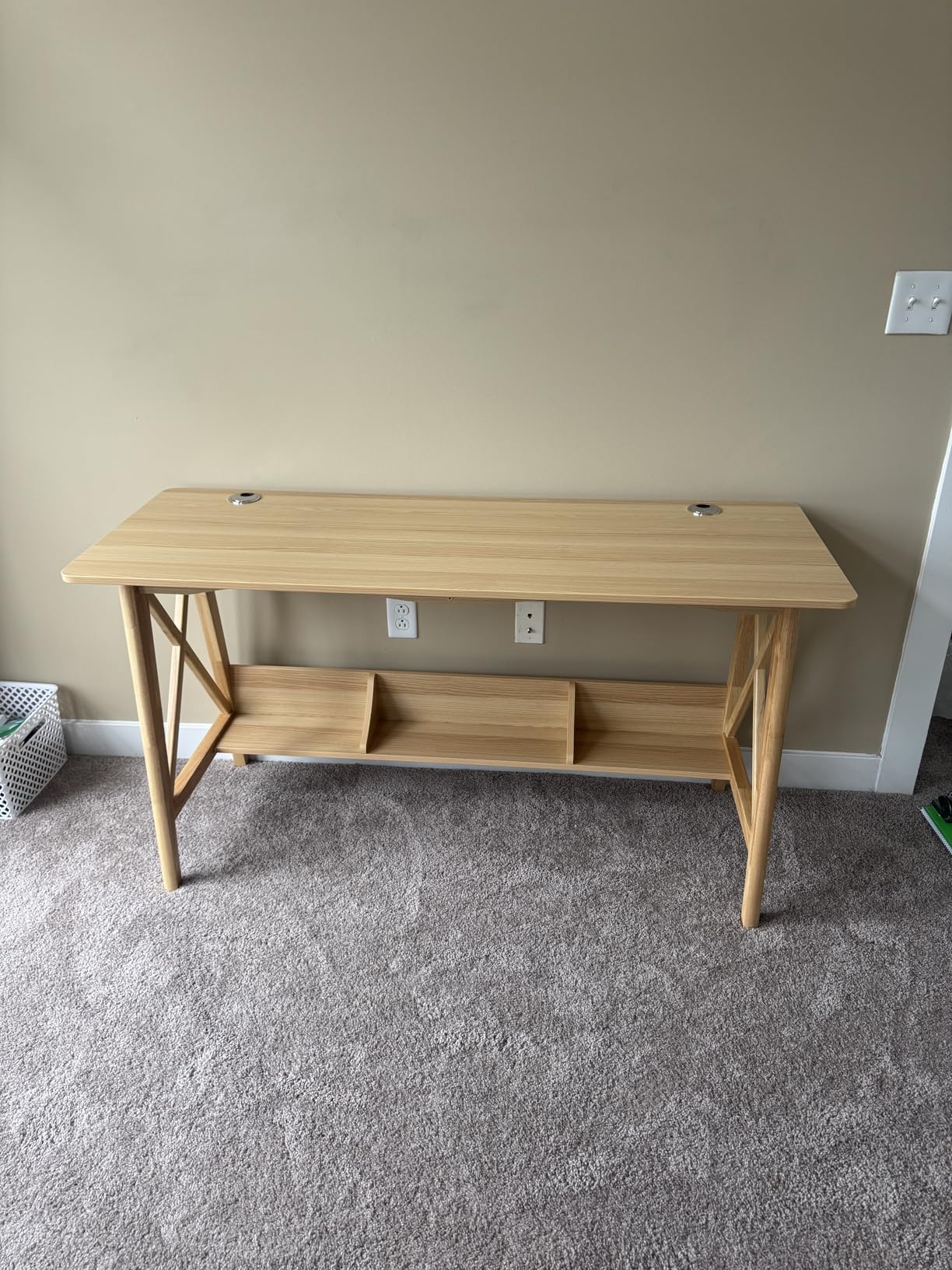 NELYE Extra Long Writing Desk with Bookshelf, 47