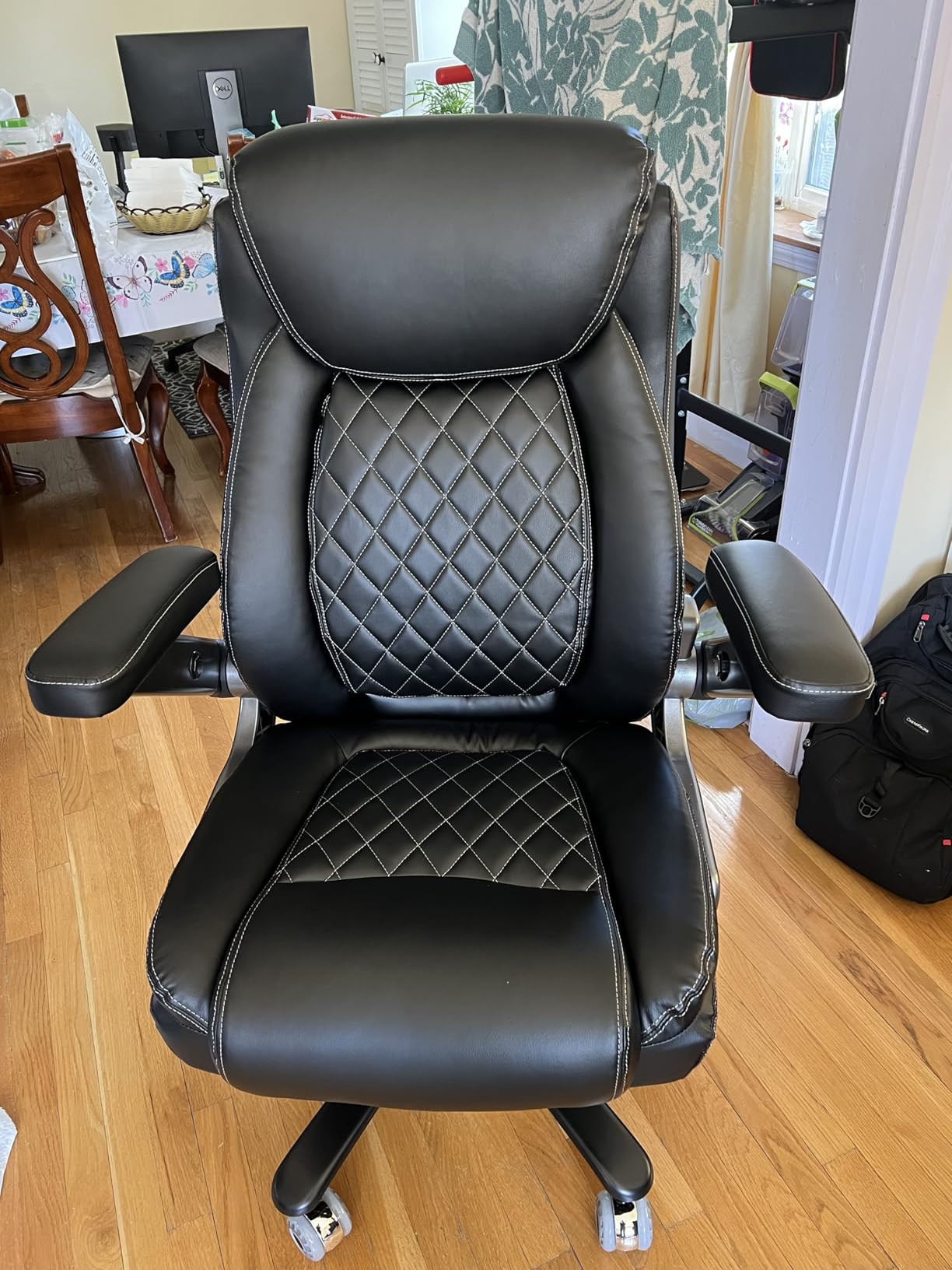 600LBS Large Heavy Duty Office Chair with 5D Flip Arms, Comfy Big and Tall Executive Office Desk Chair with Pocket Spring Cushion, High Back Computer Chair with Lumbar Support, Dual Rubber Wheel customer photo 1