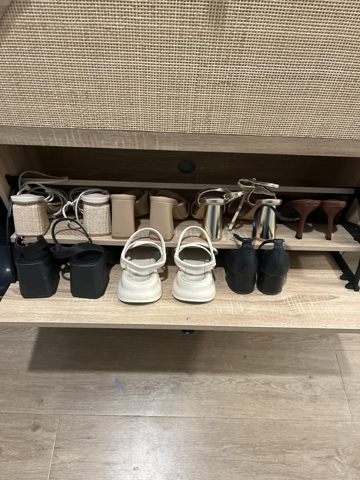 IRONCK Shoe Cabinet Storage with 2 Flip Drawers, Oak | Free Standing Wooden Shoe Storage Organizer Cabinet with Rattan Doors for Entryway, Narrow Shoe Rack Cabinet customer photo 1