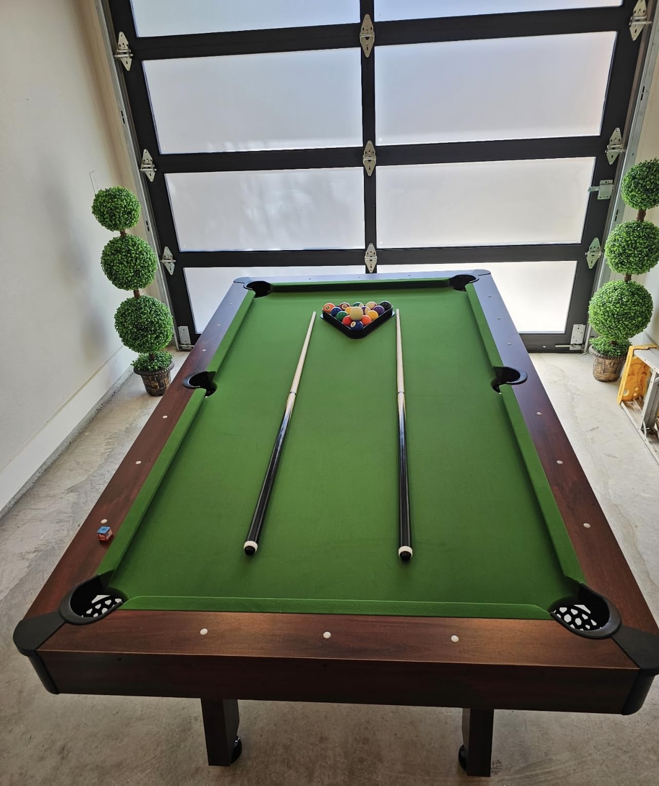 GoSports 7 and 8 ft Pool Tables with Wood Finish - Gray, Black, or Green Felt - Billiards Game Room Table for Adults & Family - Accessories Not Included customer photo 1