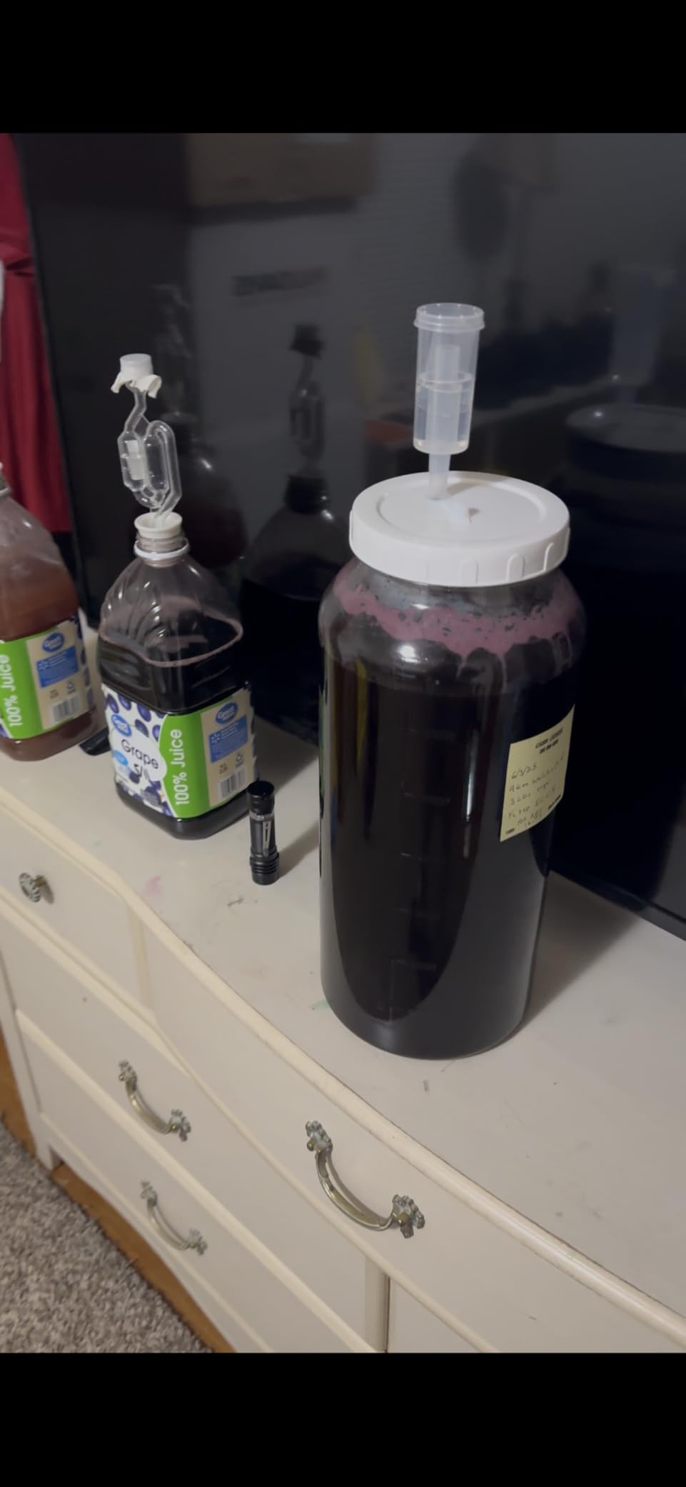 2 Gallon Large Fermentation Jar, Wine Making Kit for Beer Cider Kombucha | 4.3 inch Wide Mouth, Airtight Lid & 3 Airlocks, Mead Making Kit, ML/OZ Scale Line, Food Grade, BPA Free, Dishwasher Safe, 7400ML customer photo 2